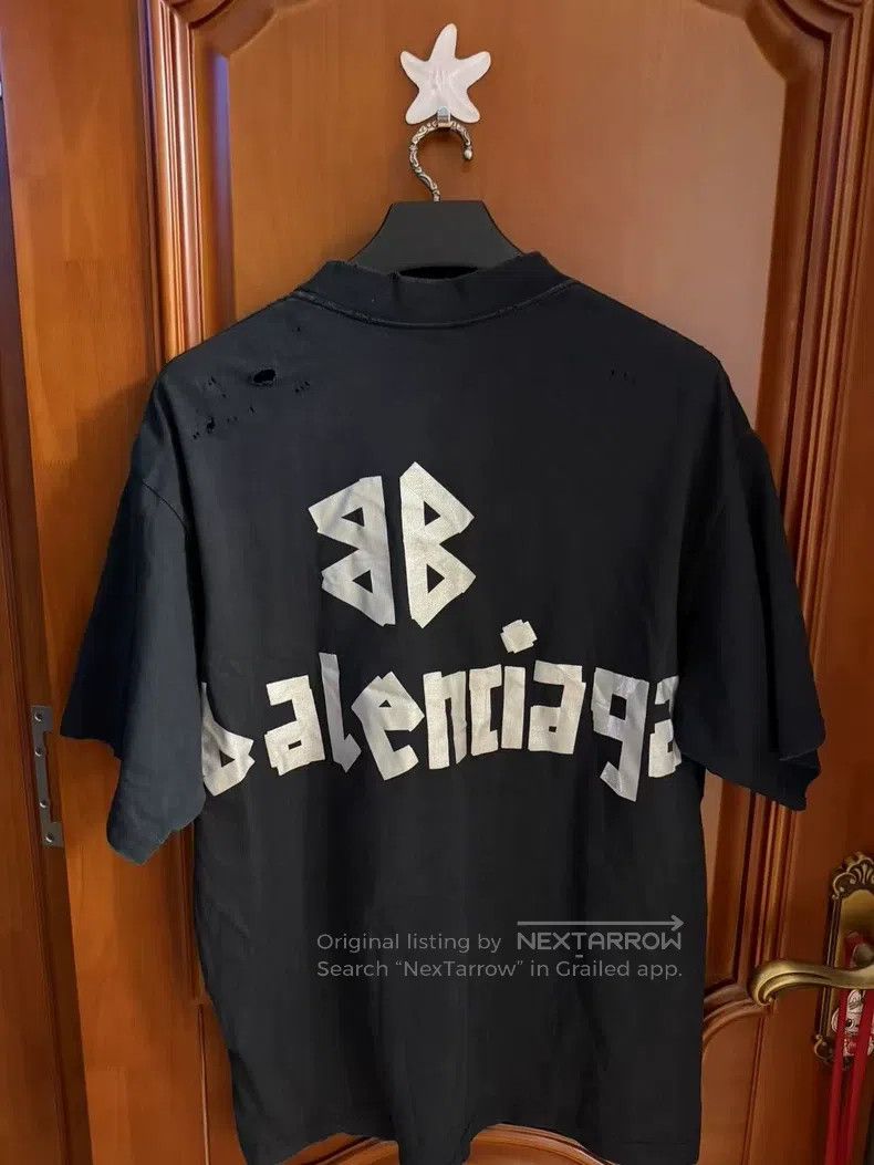 Balenciaga Balenciaga Silver Tape Short-Sleeve Size US M / EU 48-50 / 2 - 2 Thumbnail