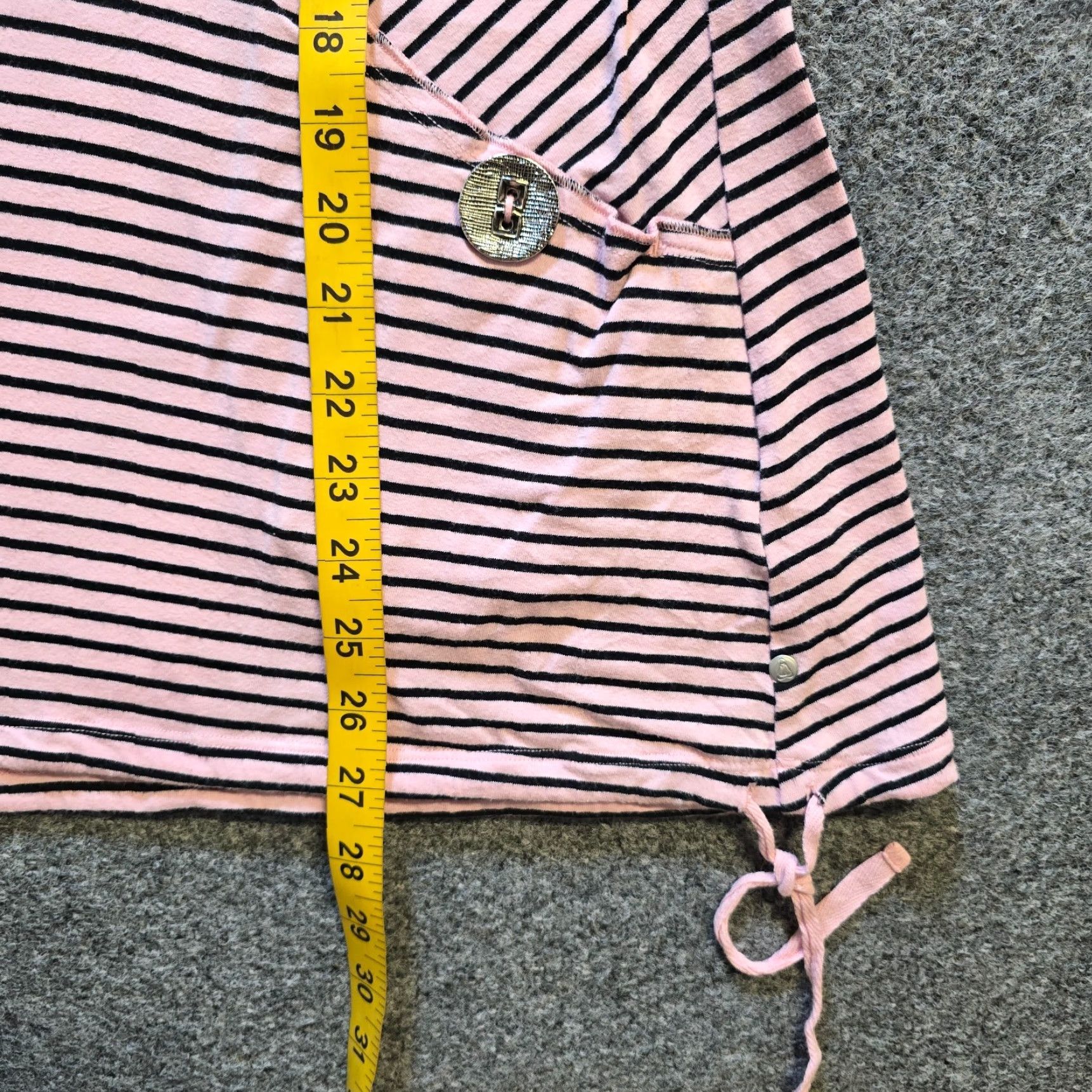 Pinko Neon Buddha Top Womens Size Large Pink Striped Tunic Cowl Neck Pockets Lagenlook Size L / US 10 / IT 46 - 6 Thumbnail