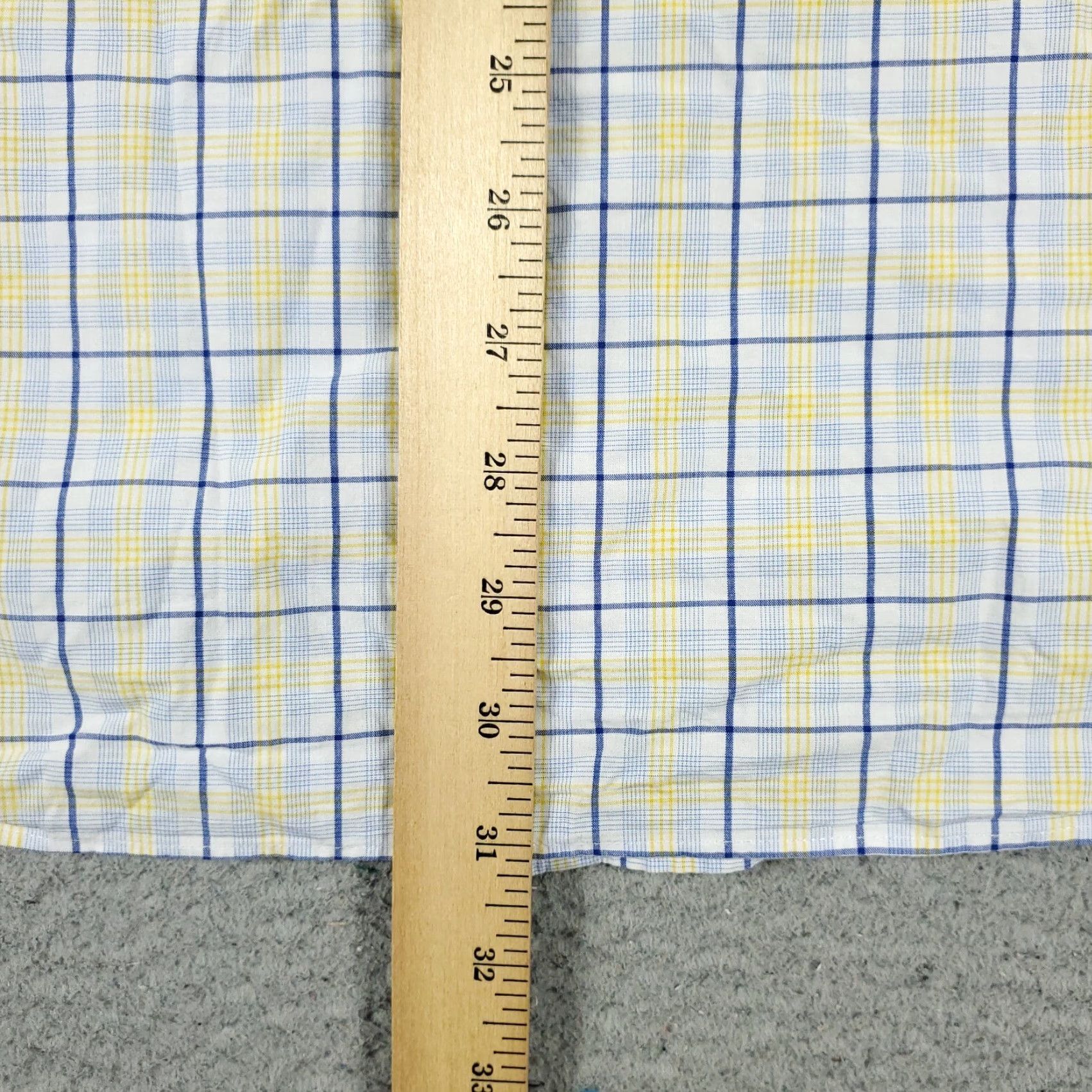 Tommy Hilfiger Tommy Hilfiger Shirt Mens 17 Yellow Plaid Dress Button-Down Long Sleeve Regular Size 17 Collared Classic American Modern Preppy Wedding Workwear Mens Size 46R - 5 Thumbnail