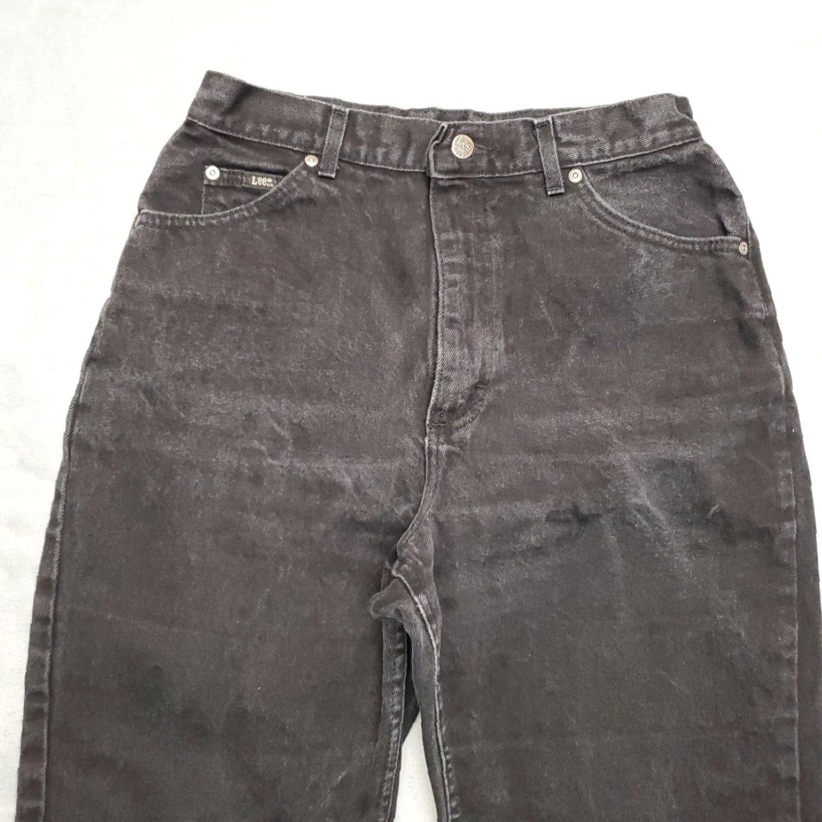 Lee VTG Lee Jeans Womens 14 Black Denim High Rise Tapered 28x29 Y2K Made in USA Jeans Mens? Size 36" / US 14 / IT 50 - 3 Thumbnail