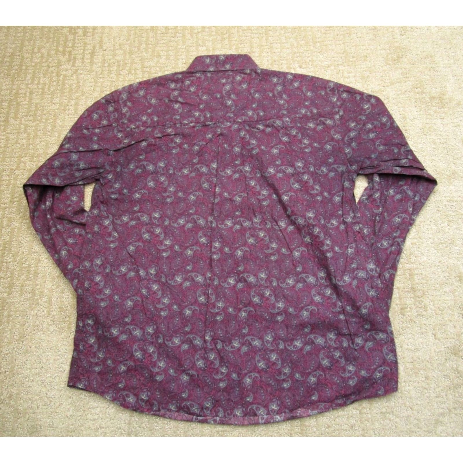 Wrangler Wrangler George Strait Shirt Men M Purple Paisley Western Long Sleeve Button-Up Size US M / EU 48-50 / 2 - 3 Thumbnail
