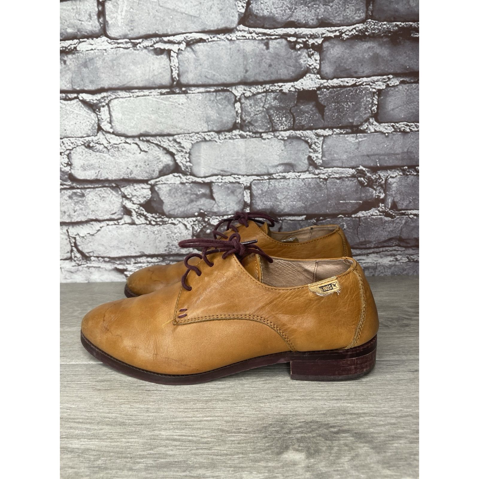 Other Pikolinos Brown Leather Lace Up Plain Oxfords Shoes Women Sz Size US 7.5 / IT 37.5 - 10 Thumbnail