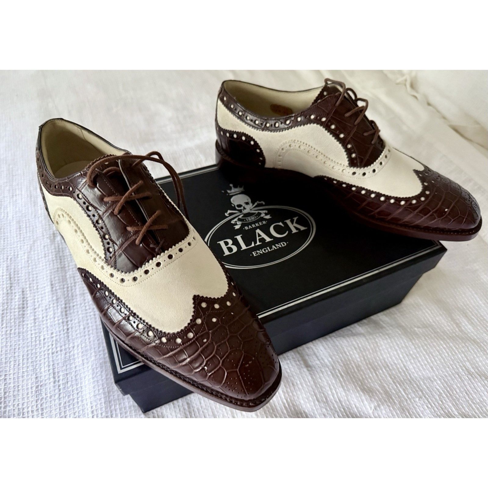 Barker Black Barker Black Crocodile Golf Spectator Suede $3250US England Size US 8.5 / EU 41-42 - 12 Thumbnail
