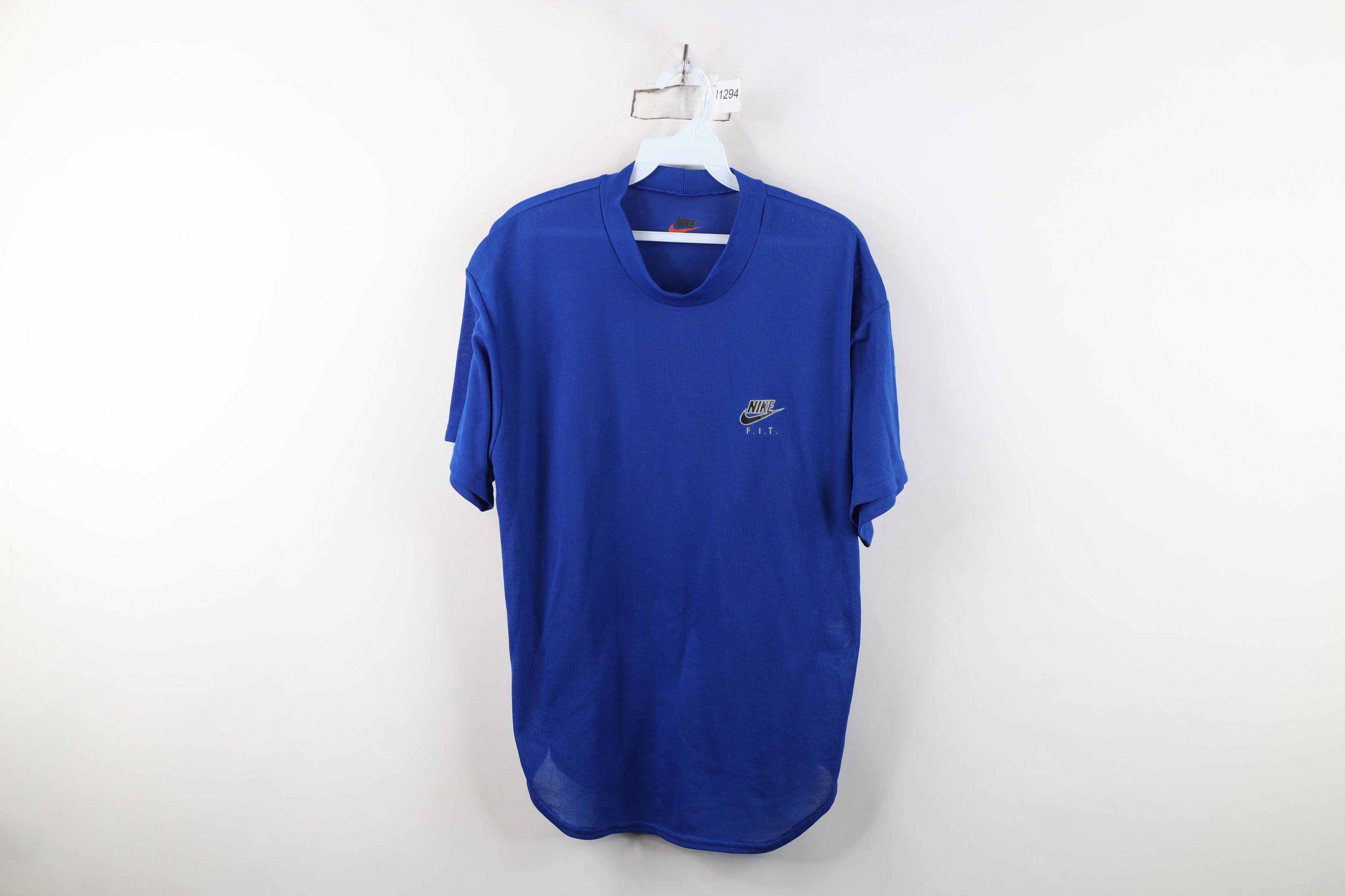Nike Vintage 90s Nike FIT Scott Knit T-Shirt Royal Blue USA Size US M / EU 48-50 / 2 - 1 Thumbnail