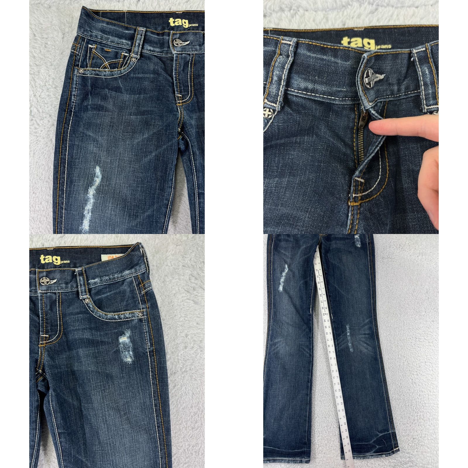 AG Jeans TagJeans Jeans Women 27 Blue Denim Bootcut Distressed Embroidered Womens Size 27" / US 4 / IT 40 - 8 Thumbnail
