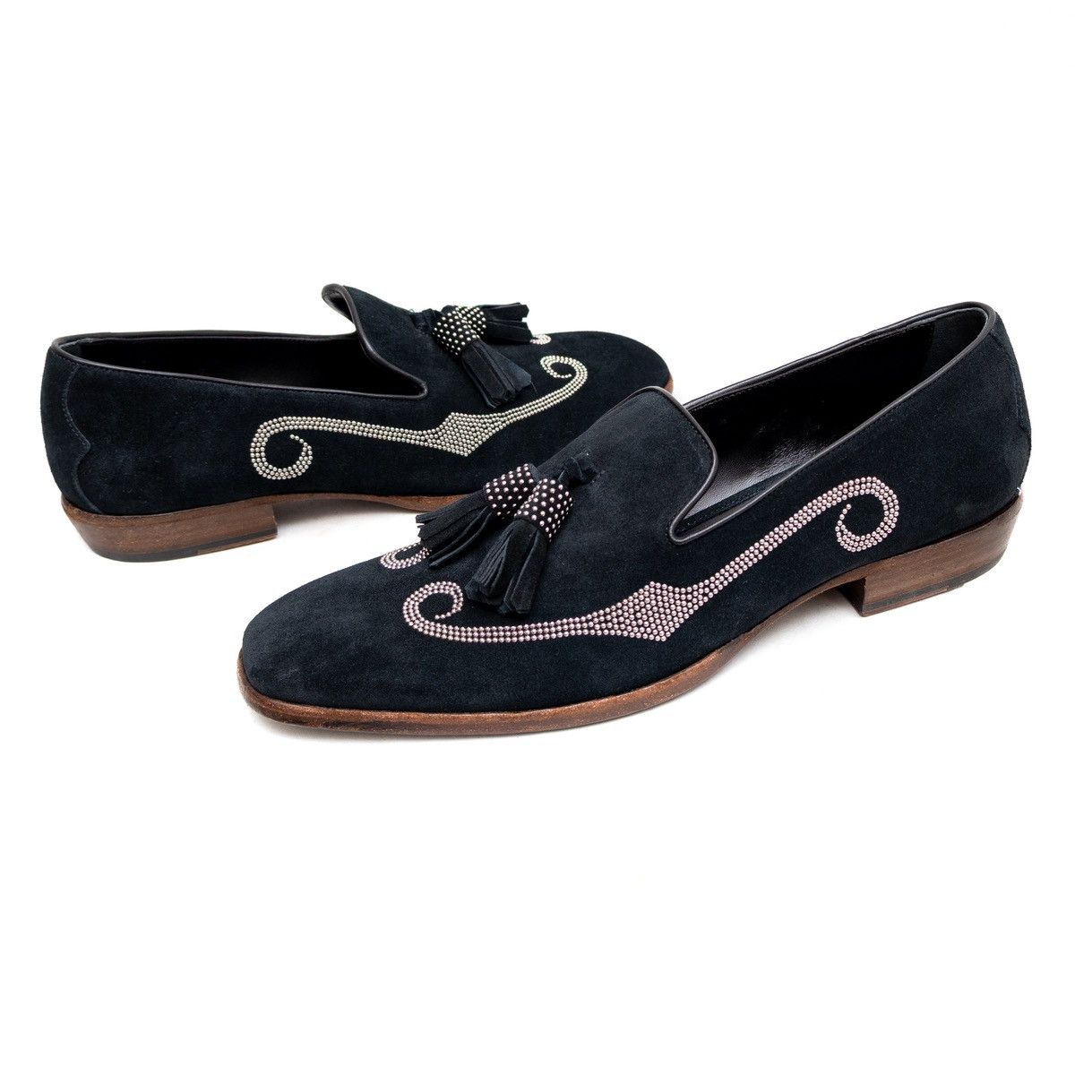 Designer × Jimmy Choo Jimmy Choo Foxley Men’s Black Suede Tassel Loafers SzUS:10 Size US 10 / EU 43 - 5 Thumbnail