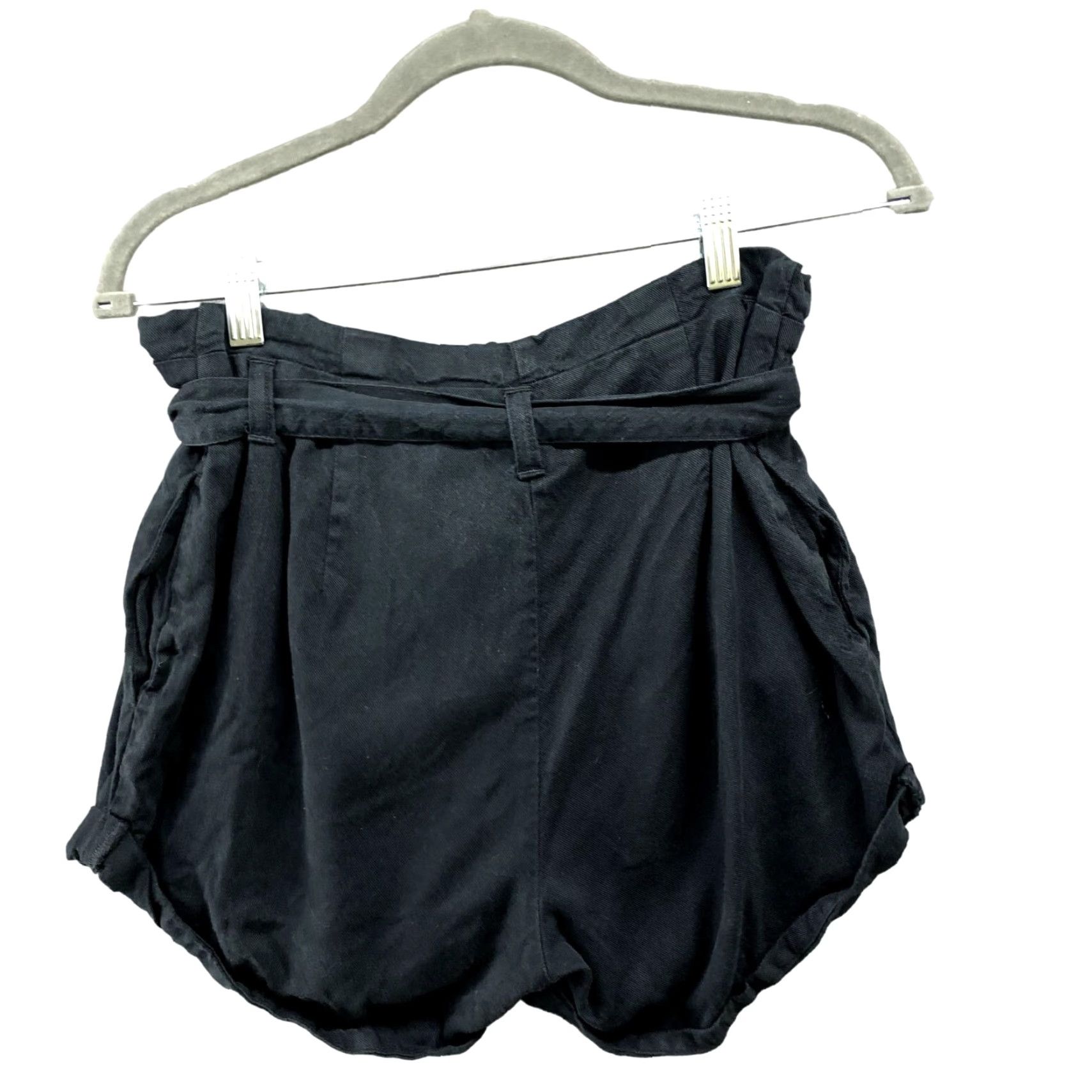 Abercrombie & Fitch Abercrombie & Fitch High Waist Paperbag Shorts Womens Size 2 Black Lyocell Blend Size 26" / US 2 / IT 38 - 2 Thumbnail