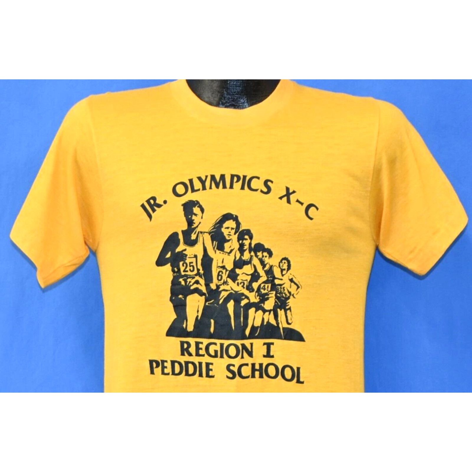 image of Vintage 80's Jr Olympics Xc X-Country Region I Peddie School Nj T-Shirt Small S in White, Men's