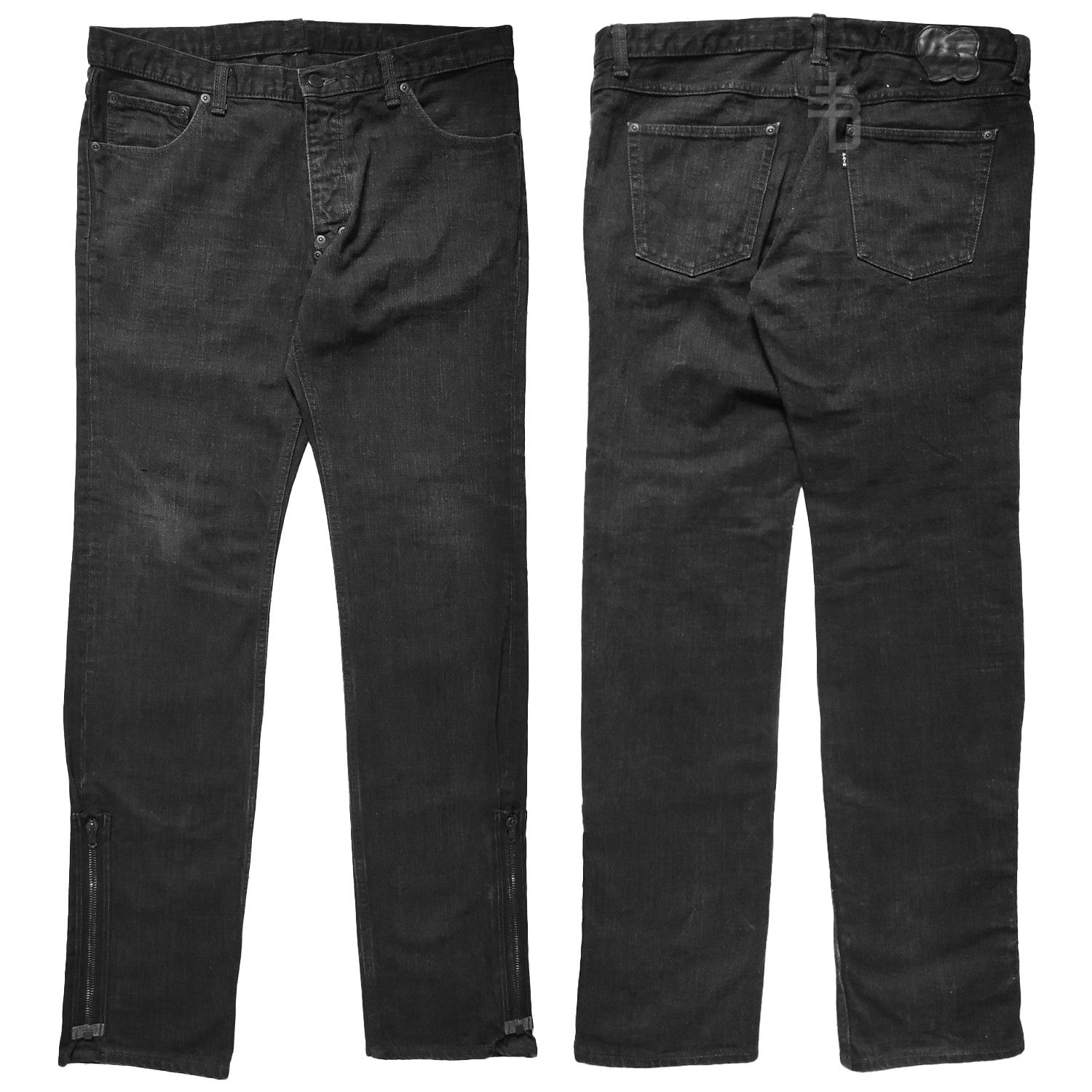 Number (N)ine NUMBER NINE FW06 NOIR COATED BLACK PAIN DENIM JEANS