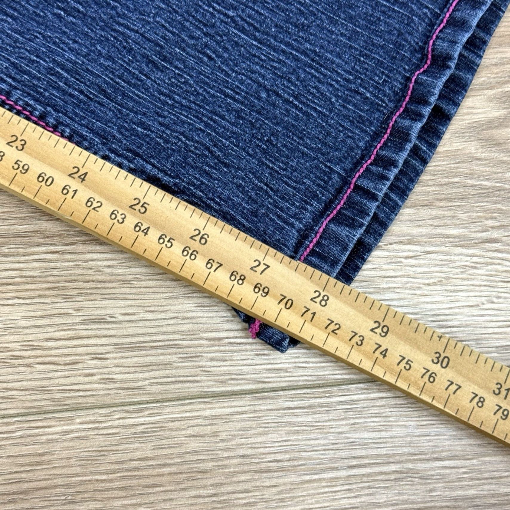 Vintage Lazer Jeans Flared Jeans Women Juniors Size 5 Pink Stretch Dark Wash 28in Inseam Womens Size 27" / US 4 / IT 40 - 7 Thumbnail