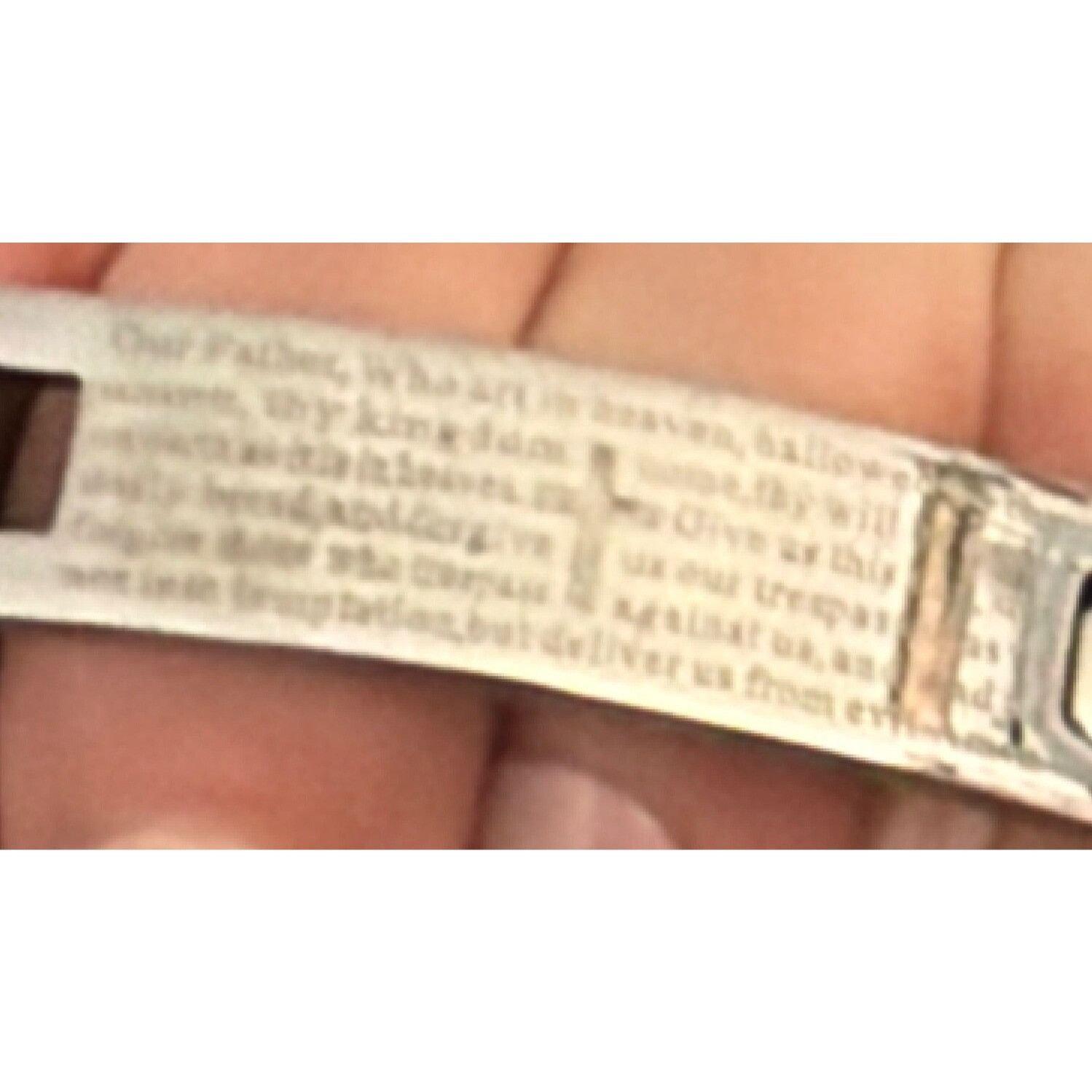 Other Stainless Steel Lords Prayer Bracelet Engraved Text Religiou Size ONE SIZE - 2 Thumbnail