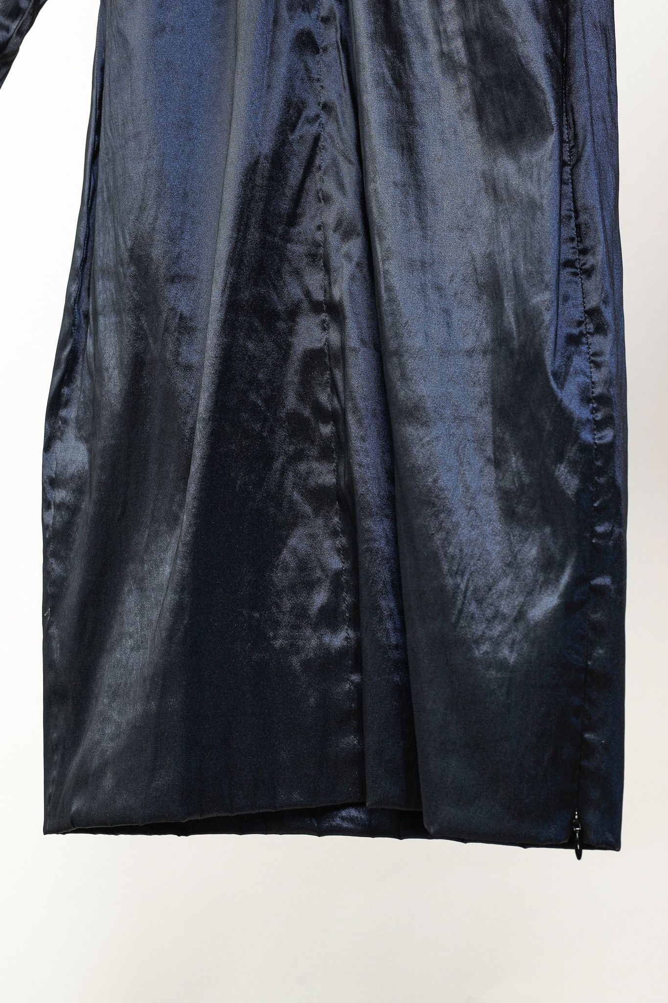 Sarah Pacini Sarah Pacini Midnight Metal Blue Stretch Size-Zip Midi Dress Size L / US 10 / IT 46 - 7 Thumbnail