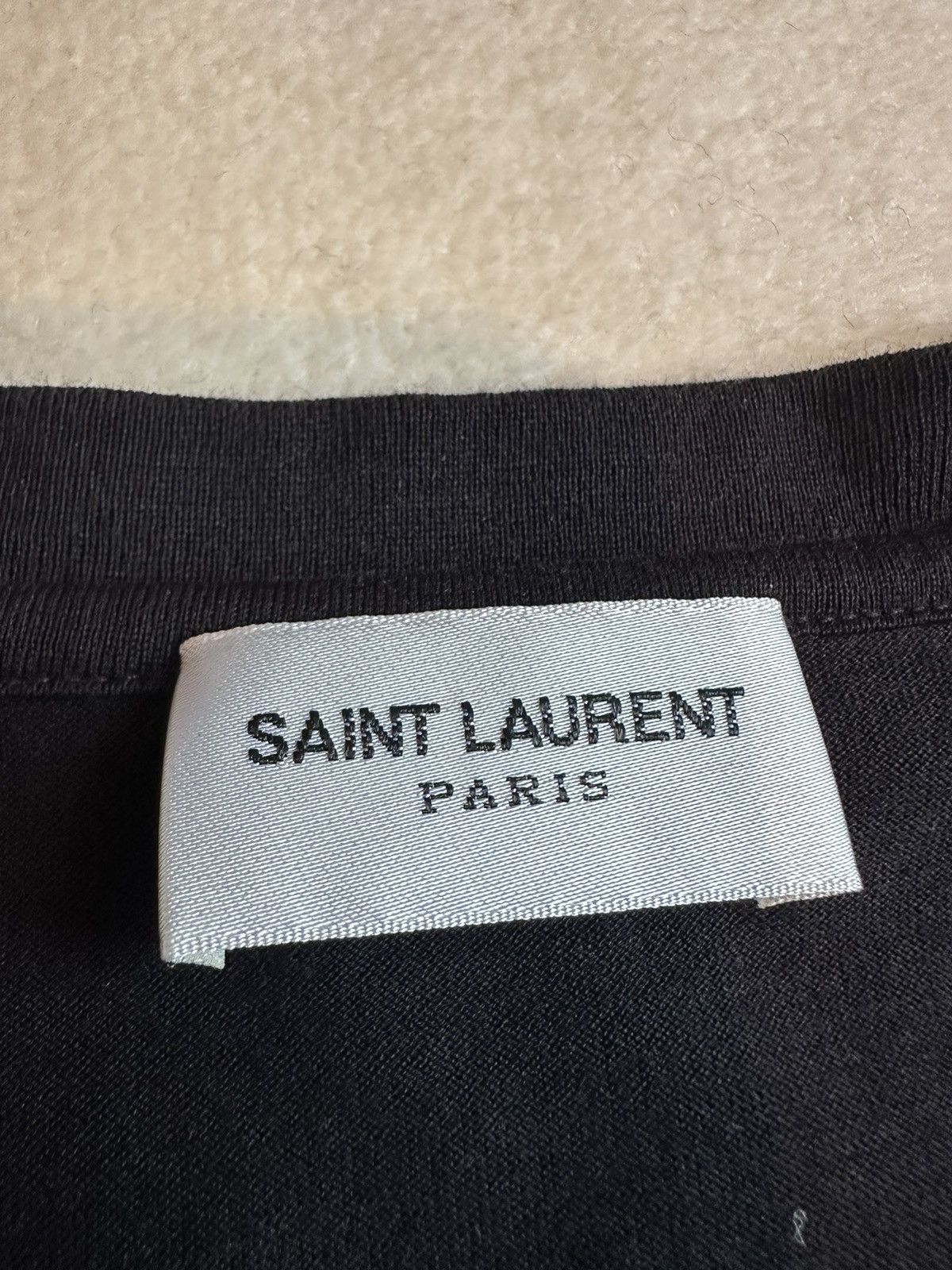 Saint Laurent Paris $550 Saint Laurent Rive Gauche black logo t shirt M Size US M / EU 48-50 / 2 - 16 Thumbnail