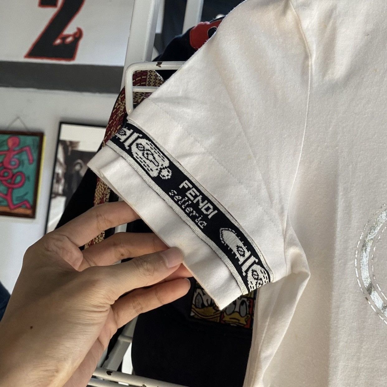 Fendi Fendi Selleria Roma Horse Logo Monogram Trim T-Shirt White Size M / US 6-8 / IT 42-44 - 6 Thumbnail