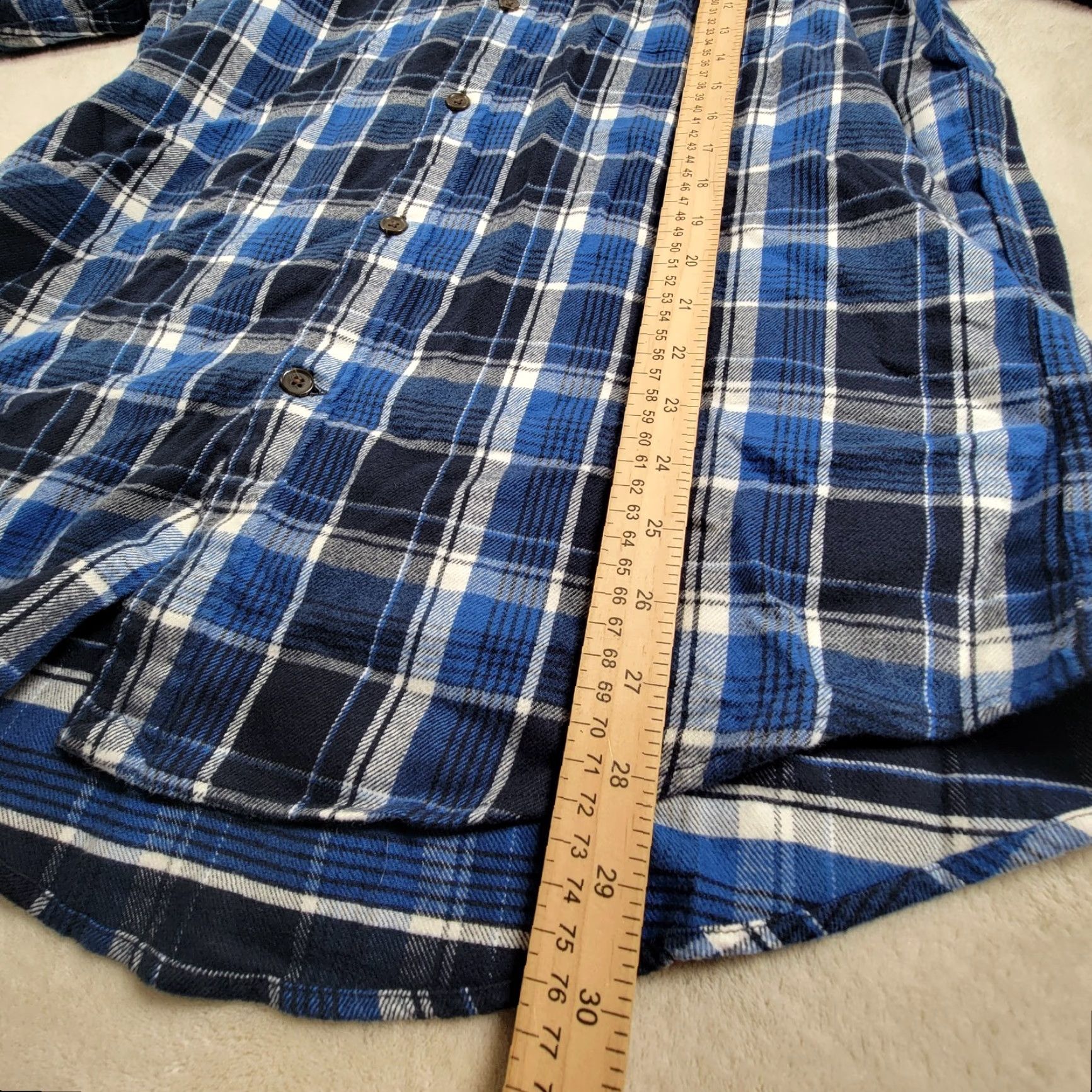 Lands' End Lands' End Button-Up Shirt Mens Flannel Blue Small Long Sleeve Winter Plaid Pocket Regular Fit 14-14.5 neck Collared Button-Up Mens Size US S / EU 44-46 / 1 - 5 Thumbnail