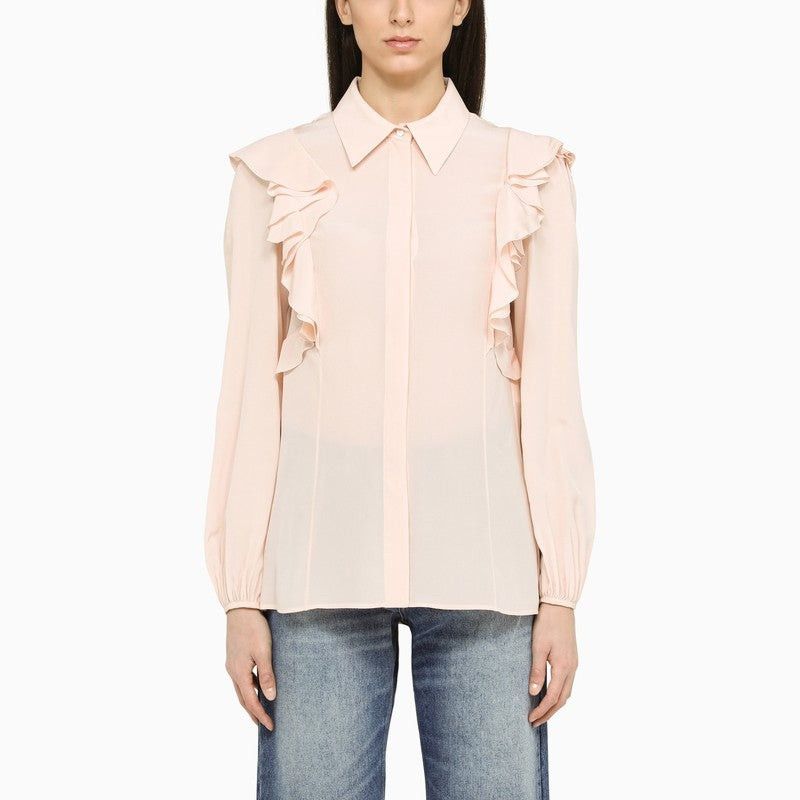 Chloe o1y0825 Silk Shirt in Light Pink Size L / US 10 / IT 46 - 1 Thumbnail