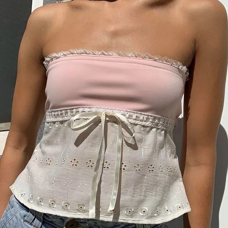 Japanese Brand Y2K Tube Crop Off Shoulder Sleeveless Size M / US 6-8 / IT 42-44 - 2 Thumbnail