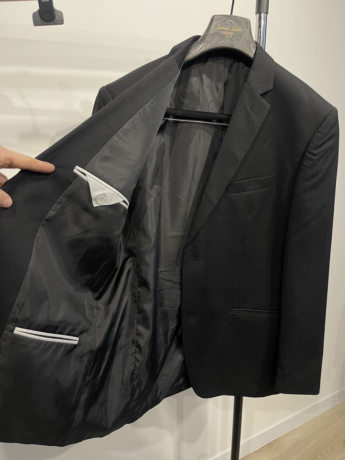 Vintage Biaggini classic suit black mens blazer + trousers 42R Size 42R - 8 Thumbnail