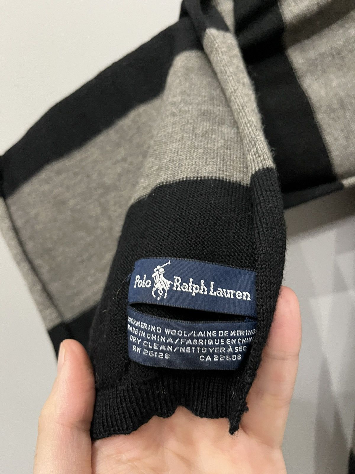 Polo Ralph Lauren × Ralph Lauren Polo Ralph Lauren scarfs scarves merino wool gray black Size ONE SIZE - 3 Thumbnail
