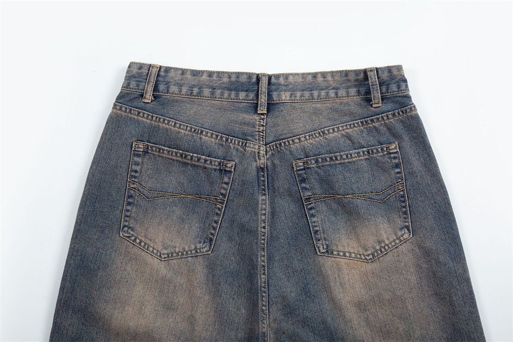 Japanese Brand × Jean Distressed street washed contrasting casual all-match jeans Size US 32 / EU 48 - 6 Thumbnail