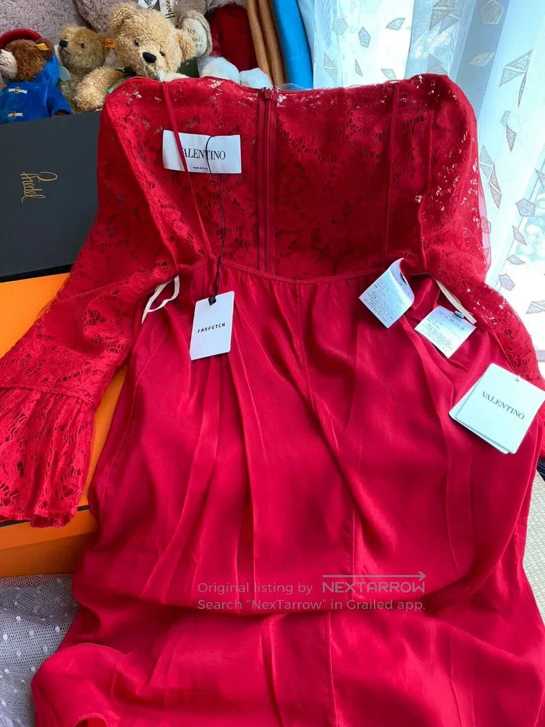 Valentino Valentino Floral lace ruffled dress Size S / US 4 / IT 40 - 4 Thumbnail