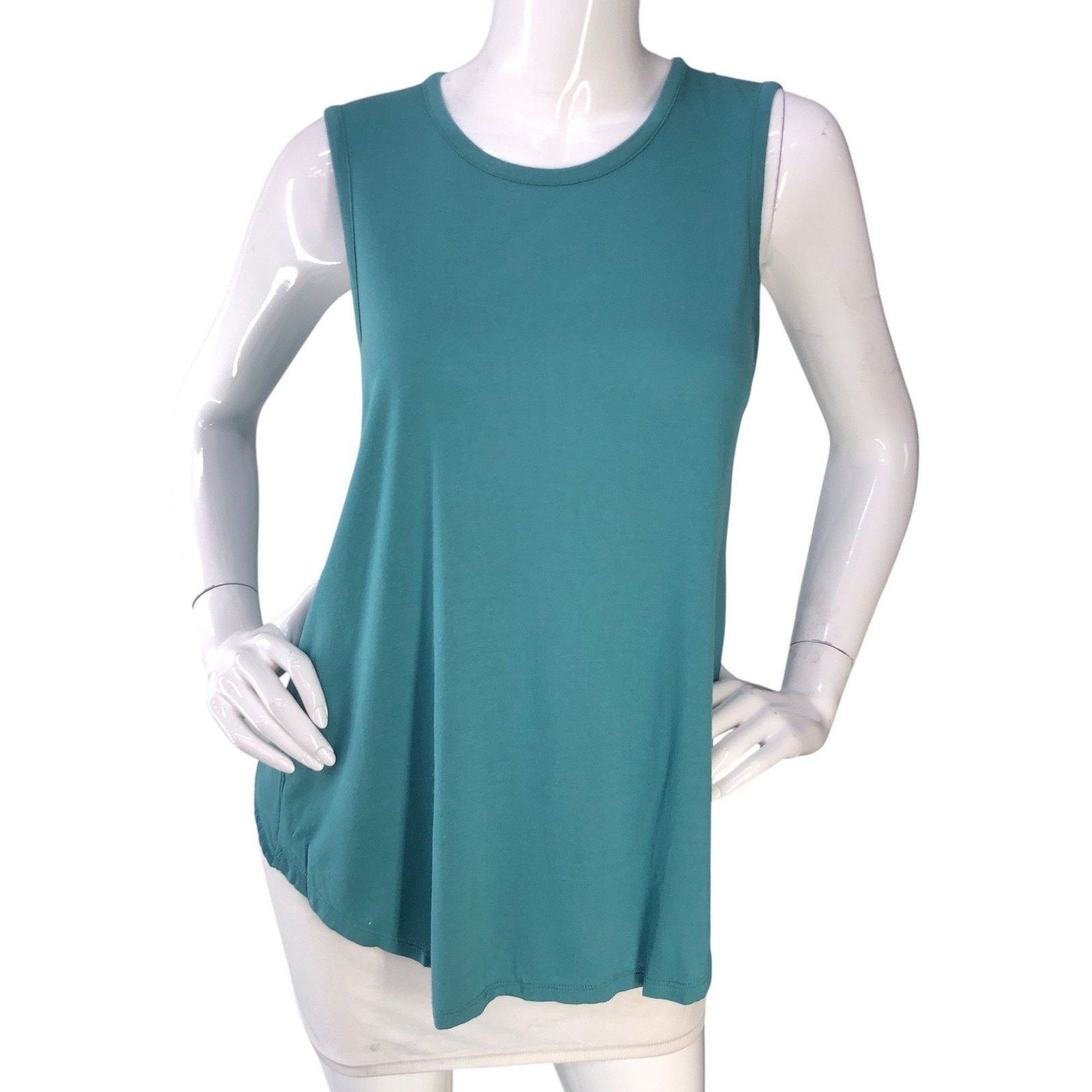 Haute Hippie Haute Hippie Tank Top S Teal Modal Scoop Neck High-Low Hem Size S / US 4 / IT 40 - 11 Thumbnail