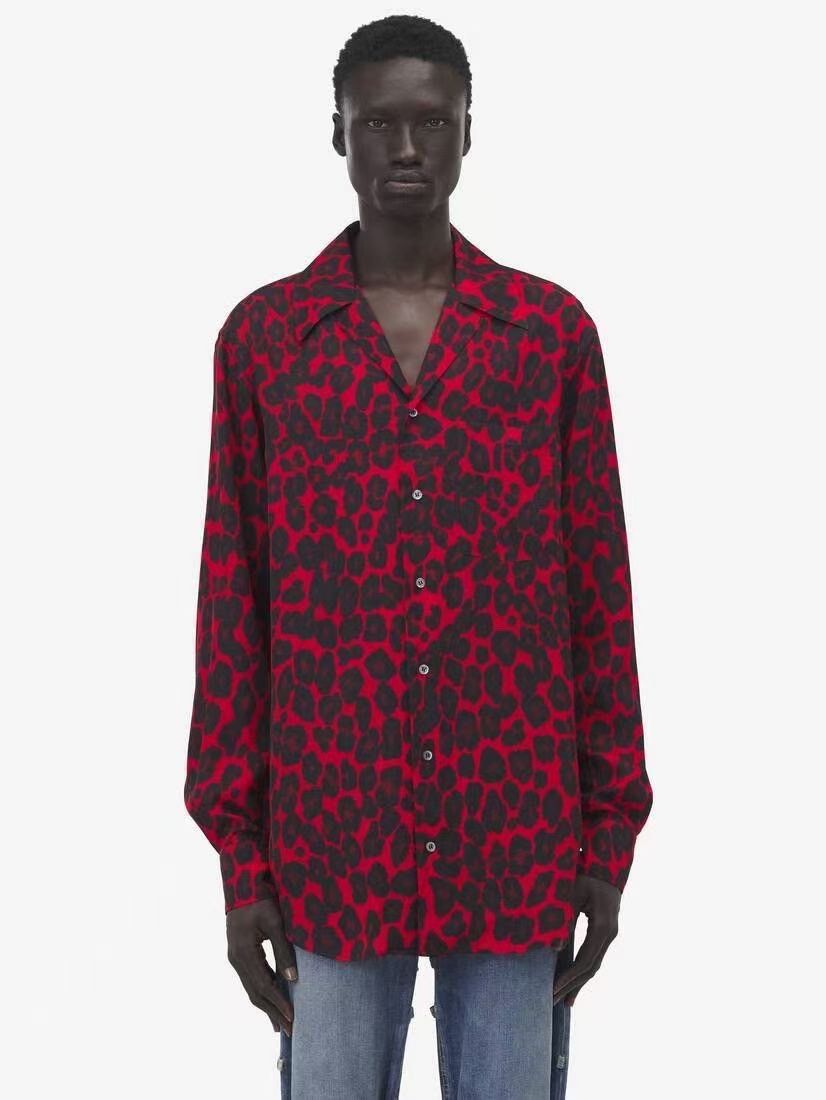 Alexander McQueen Alexander McQueen Red Leopard Shirt Size US M / EU 48-50 / 2 - 1 Thumbnail