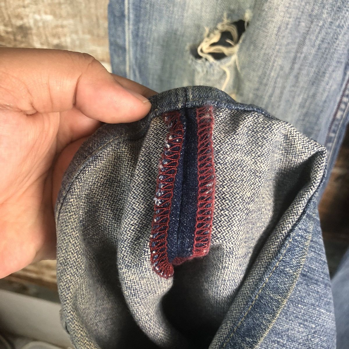 Armani Exchange DL Armani Exchange Blue Distressed Denim Pants #C277 Size US 34 / EU 50 - 11 Thumbnail