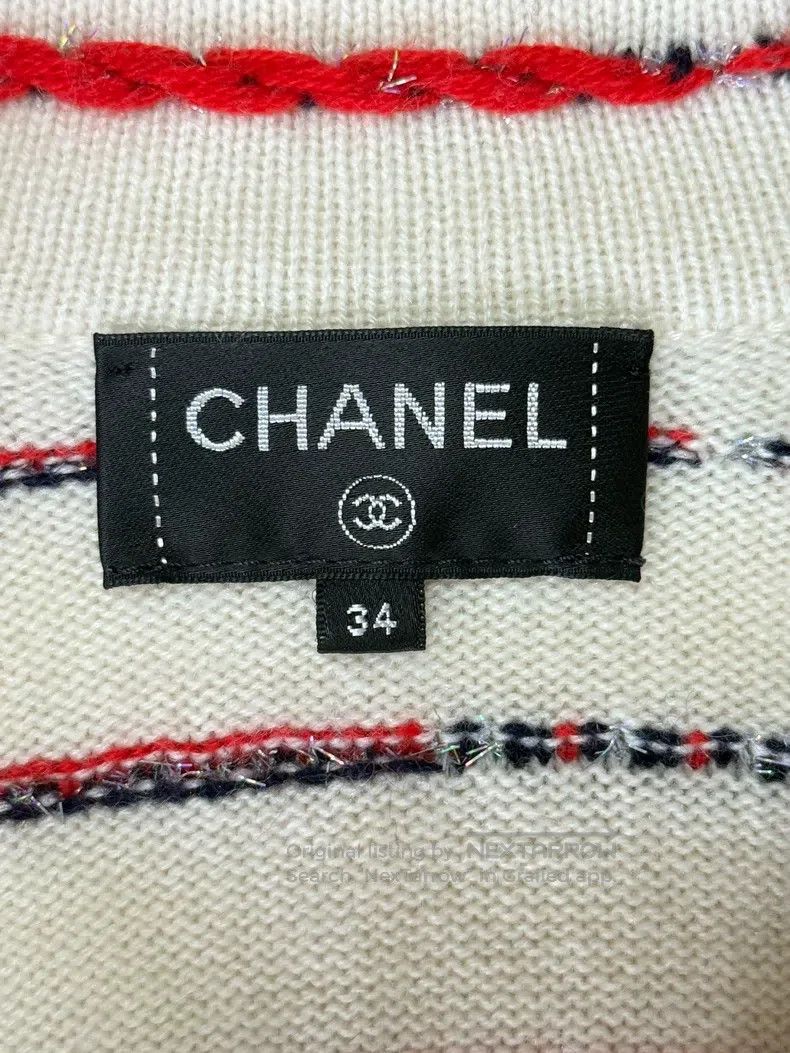 Chanel Chanel Red and white striped knitted coat Size XXS / US 00 / IT 34 - 6 Thumbnail