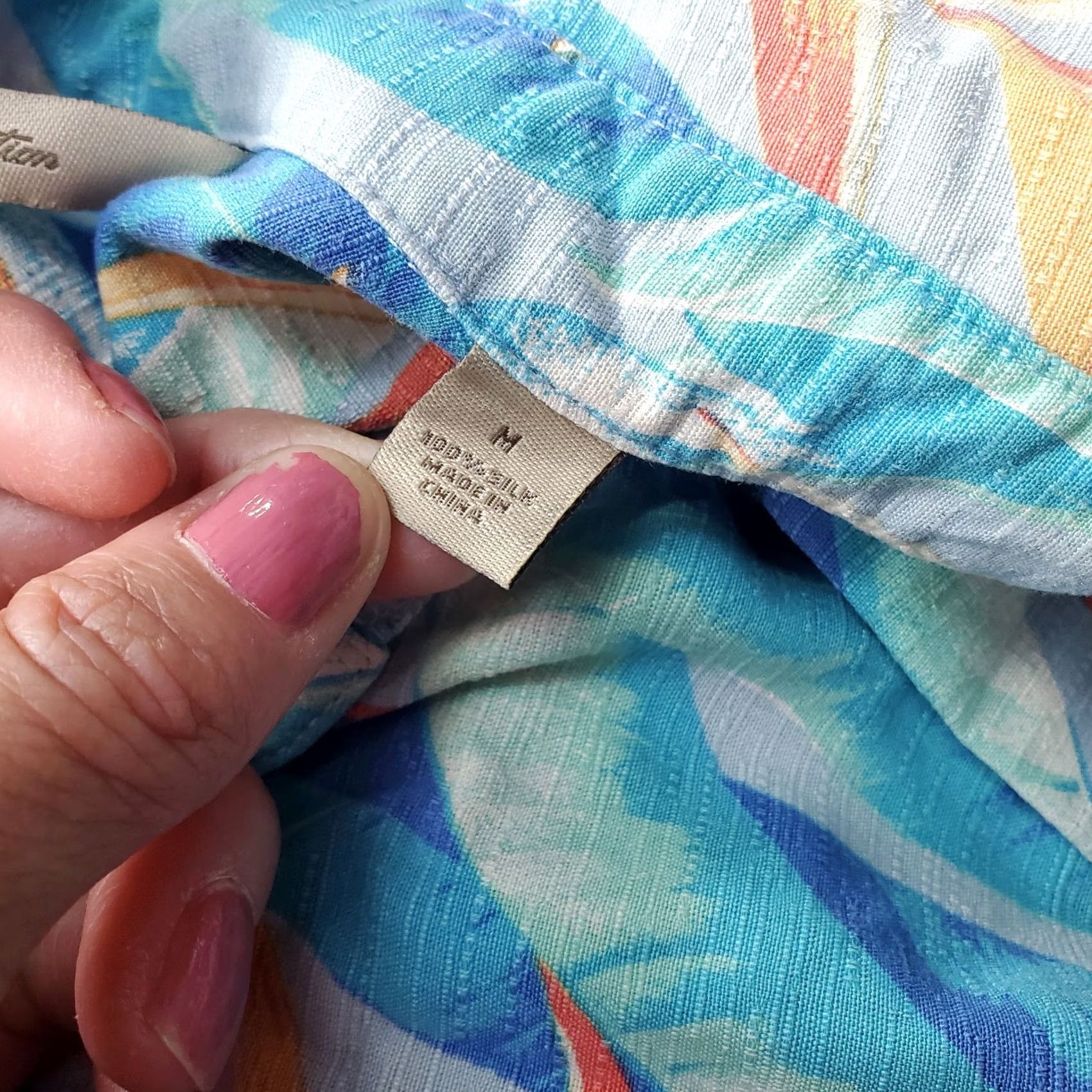 Paradise Paradise Women's? Silk Shirt Men's Medium Multi Palm Leaf Collared Button Up Size US M / EU 48-50 / 2 - 6 Thumbnail