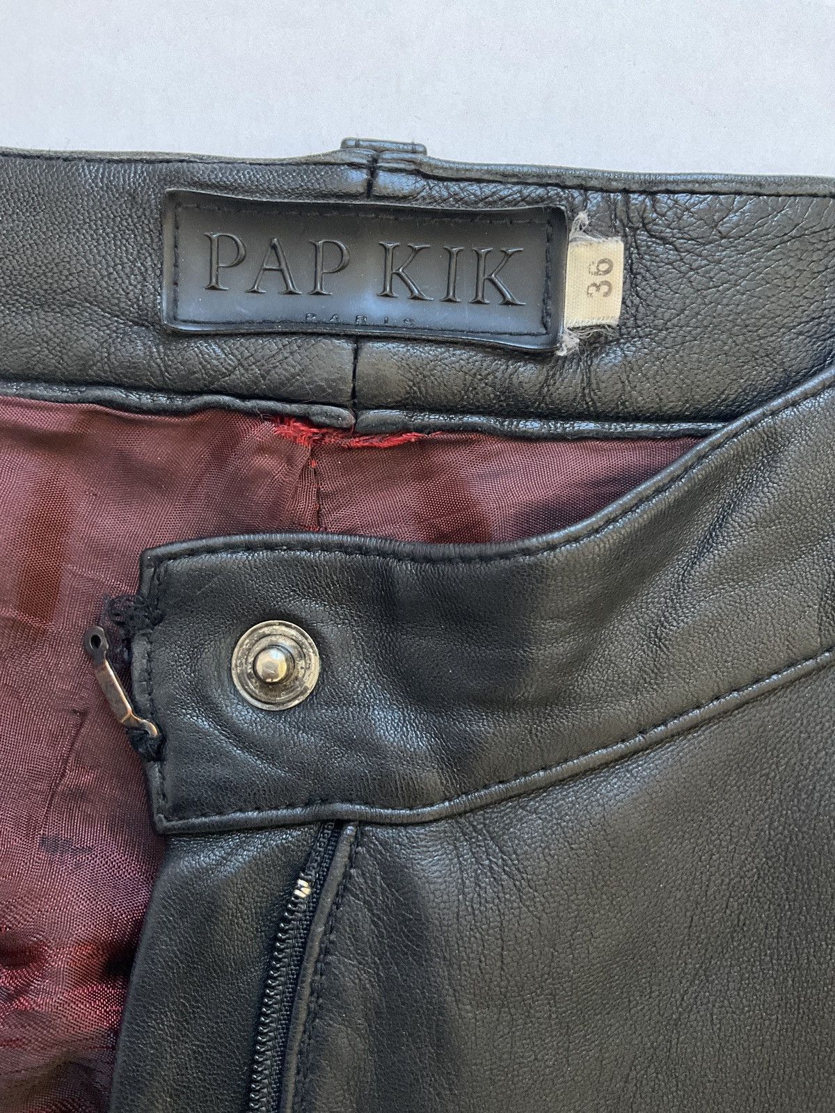 Vintage Black leather pants Size 26" / US 2 / IT 38 - 6 Thumbnail