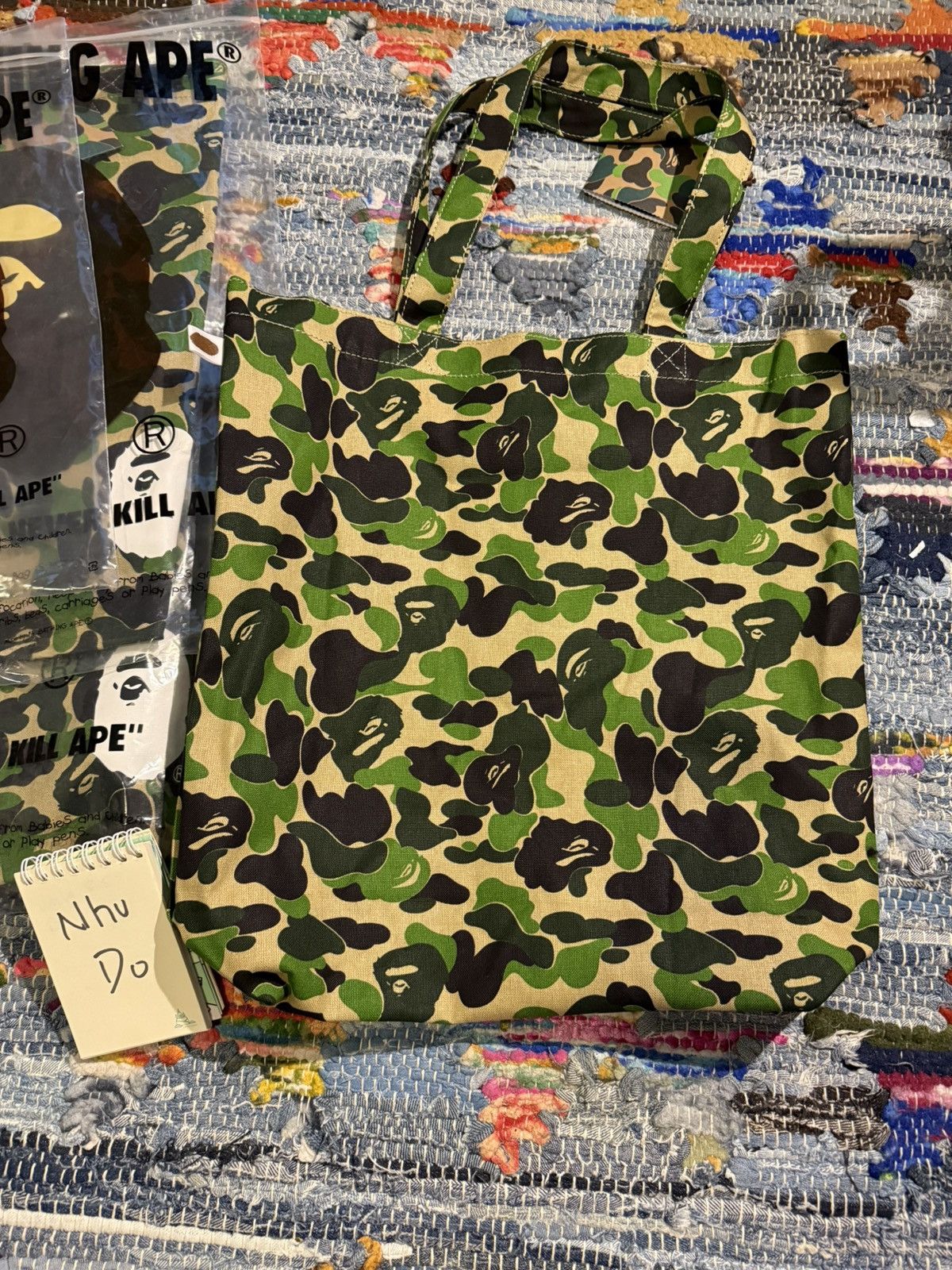 Bape A BATHNIG APE - ABC CAMO TOTE BAG - green Camo 1K80189010 Size ONE SIZE - 4 Thumbnail