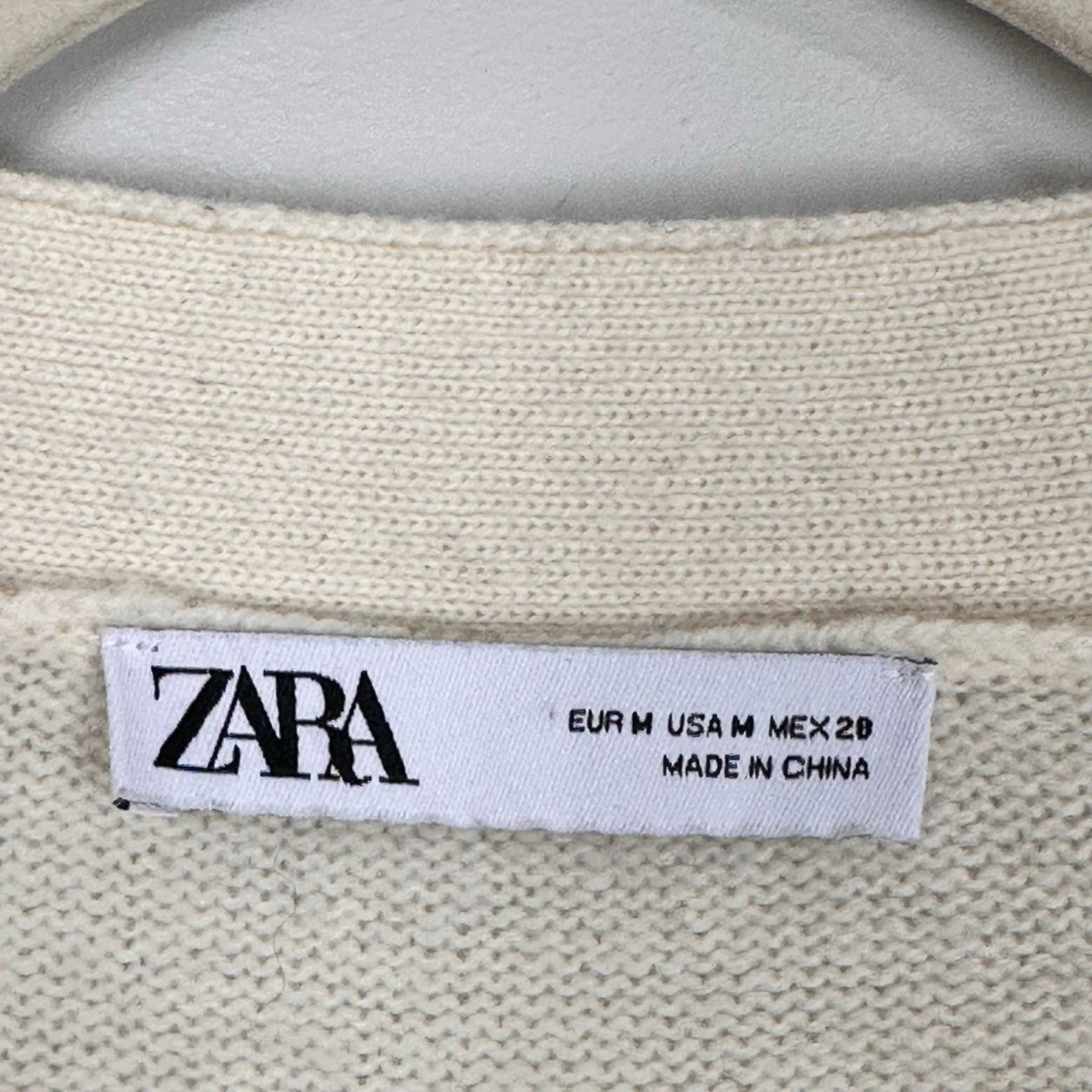 Zara Zara Black Ecru Striped Oversized Wool V-neck Cardigan Sz M Size M / US 6-8 / IT 42-44 - 2 Thumbnail