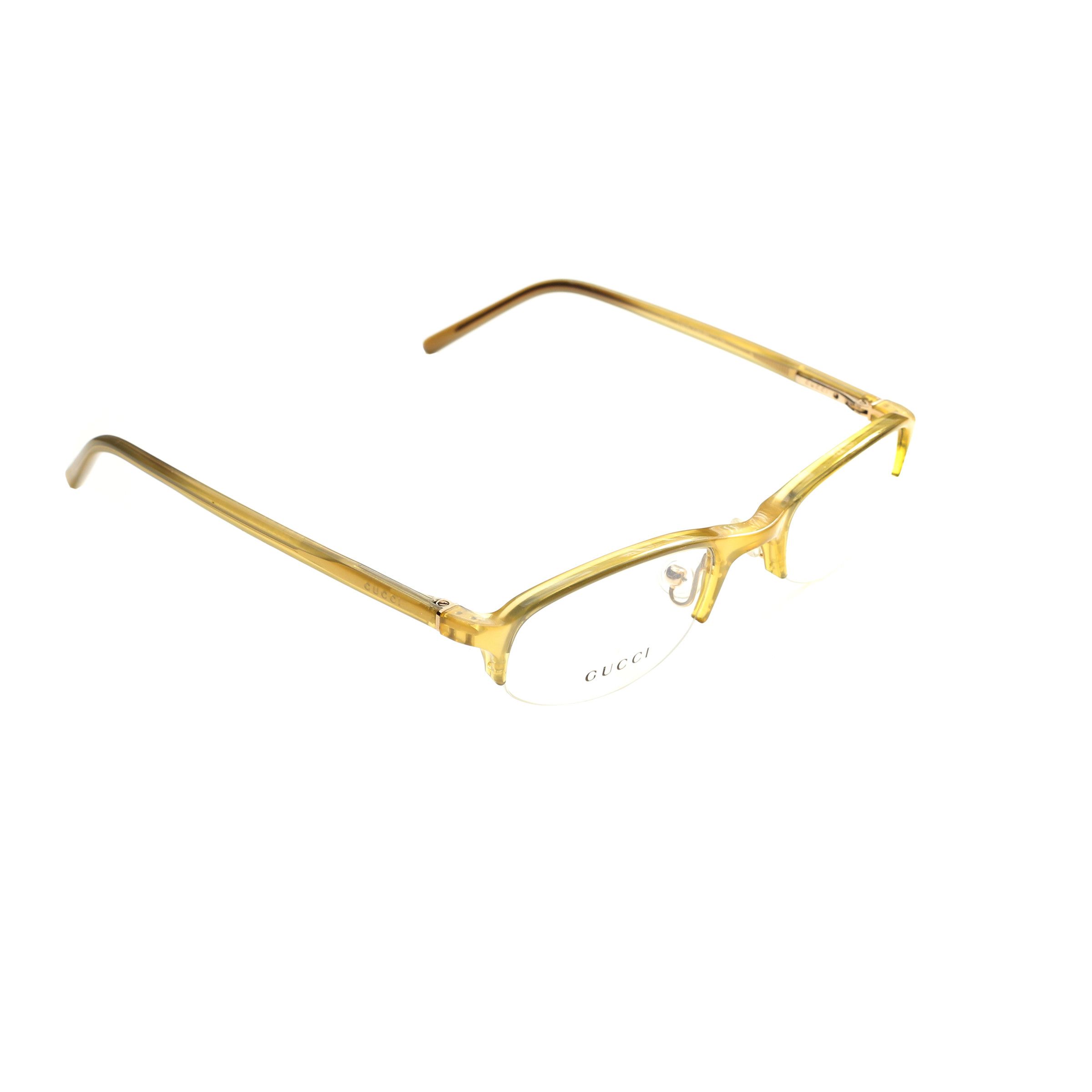 image of Archival Clothing x Gucci '00S Half Rim Gold Plastic Glasses, Men's