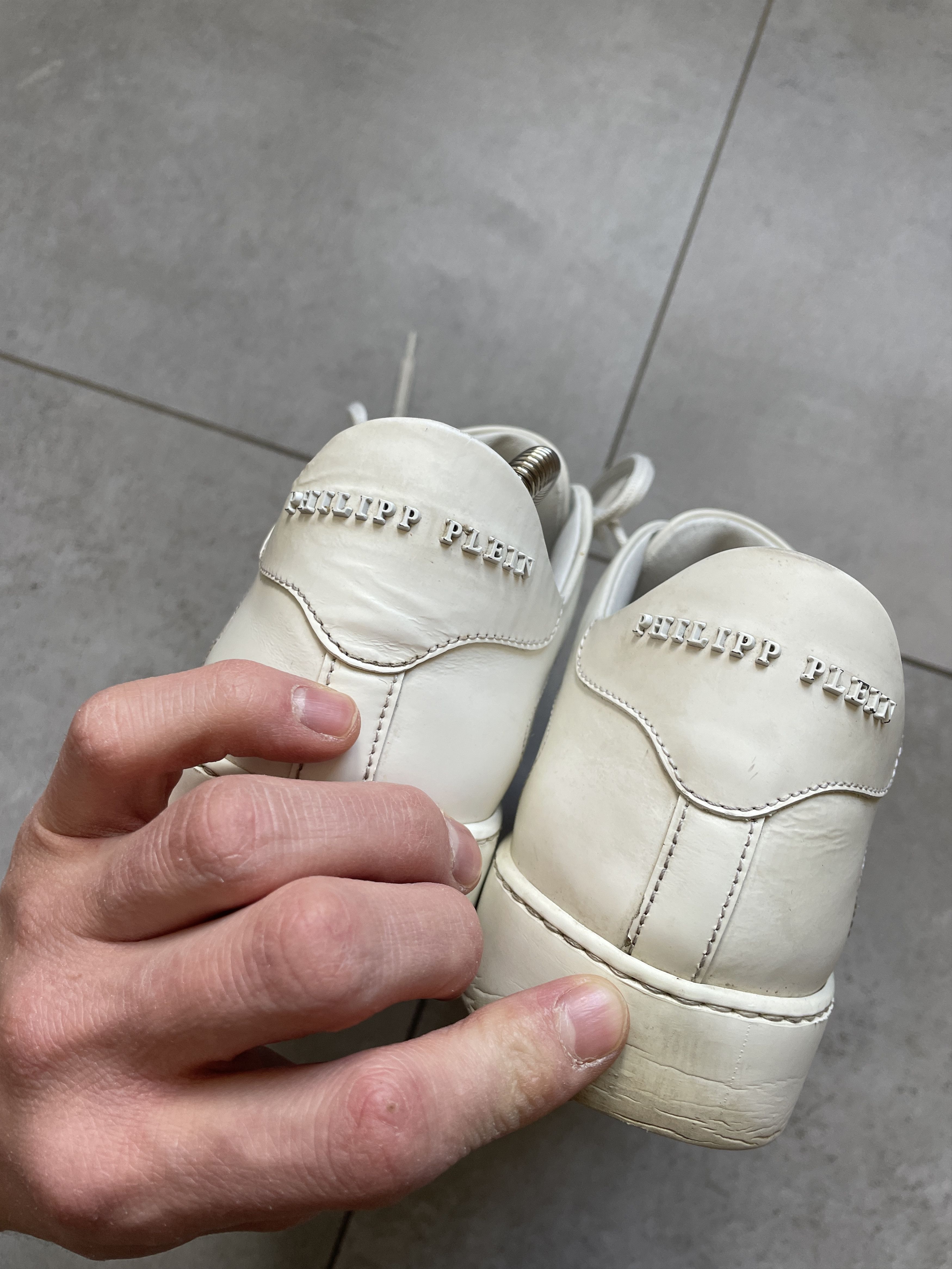 Philipp Plein PHILLIP PLEIN SKULL WHITE LEATHER LOW TOPS Size US 9.5 / EU 42-43 - 6 Thumbnail