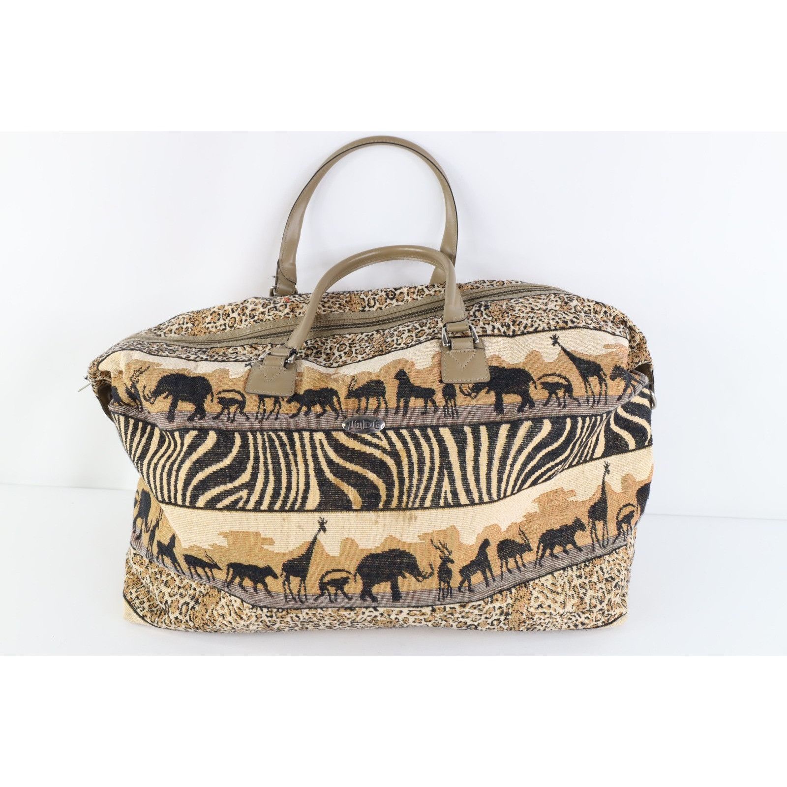 Vintage Vintage 90s Y2K Safari Nature Animal Print Needlepoint Bag Size ONE SIZE - 1 Thumbnail
