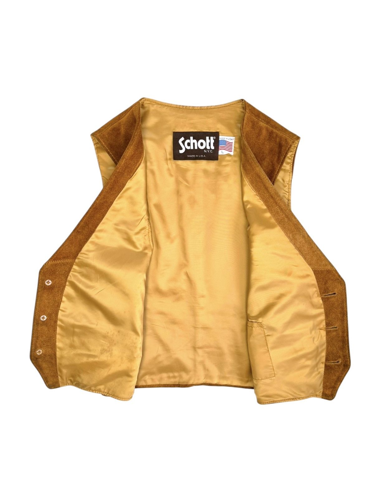 Schott Vintage Usa Schott Leater Suede vest Western Biker style Size US L / EU 52-54 / 3 - 3 Thumbnail