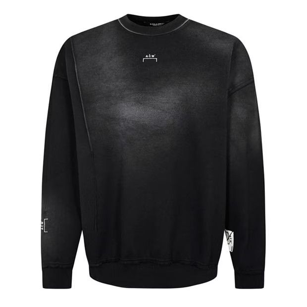 image of A Cold Wall O1G2R1Mq0524 Crewneck Sweatshirt In Black, Men's (Size Medium)