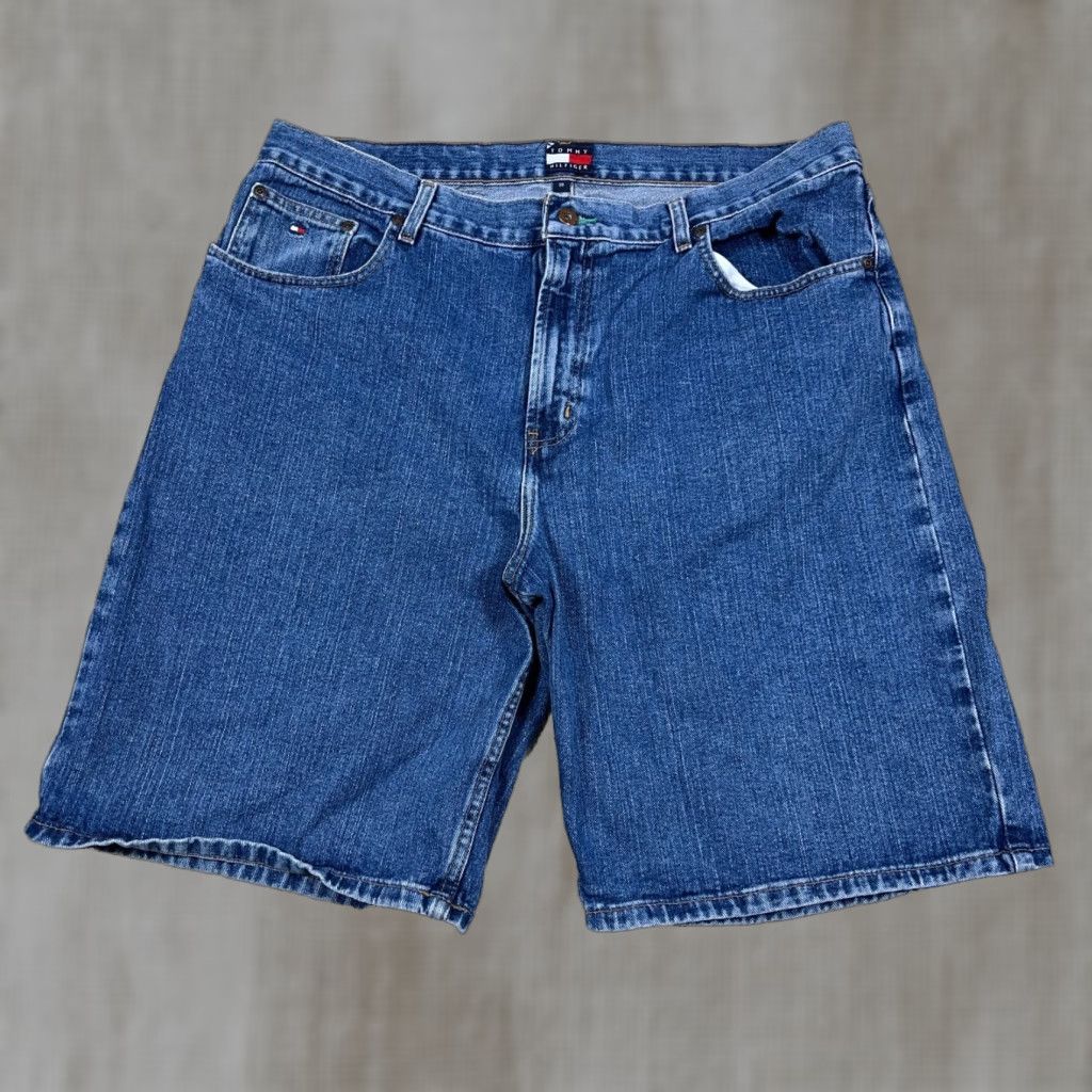 Tommy Hilfiger VINTAGE Tommy Hilfiger Denim Shorts Men 38 Blue Baggy Jorts Relaxed Fit Bermuda 90s Hip Hop Grunge Classic Size US 38 / EU 54 - 1 Thumbnail