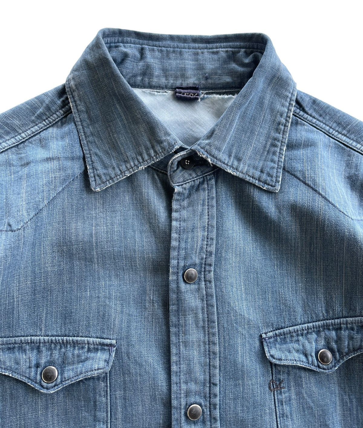 45rpm 45rpm Dungaree Denim Western Distressed Shirt Size US M / EU 48-50 / 2 - 5 Thumbnail