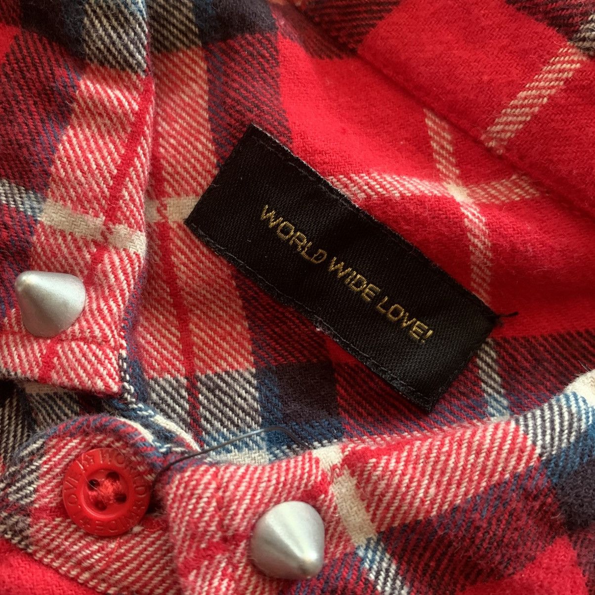 Japanese Brand World Wide Love Flannel Shirt Japanese Brand Size M / US 6-8 / IT 42-44 - 6 Thumbnail