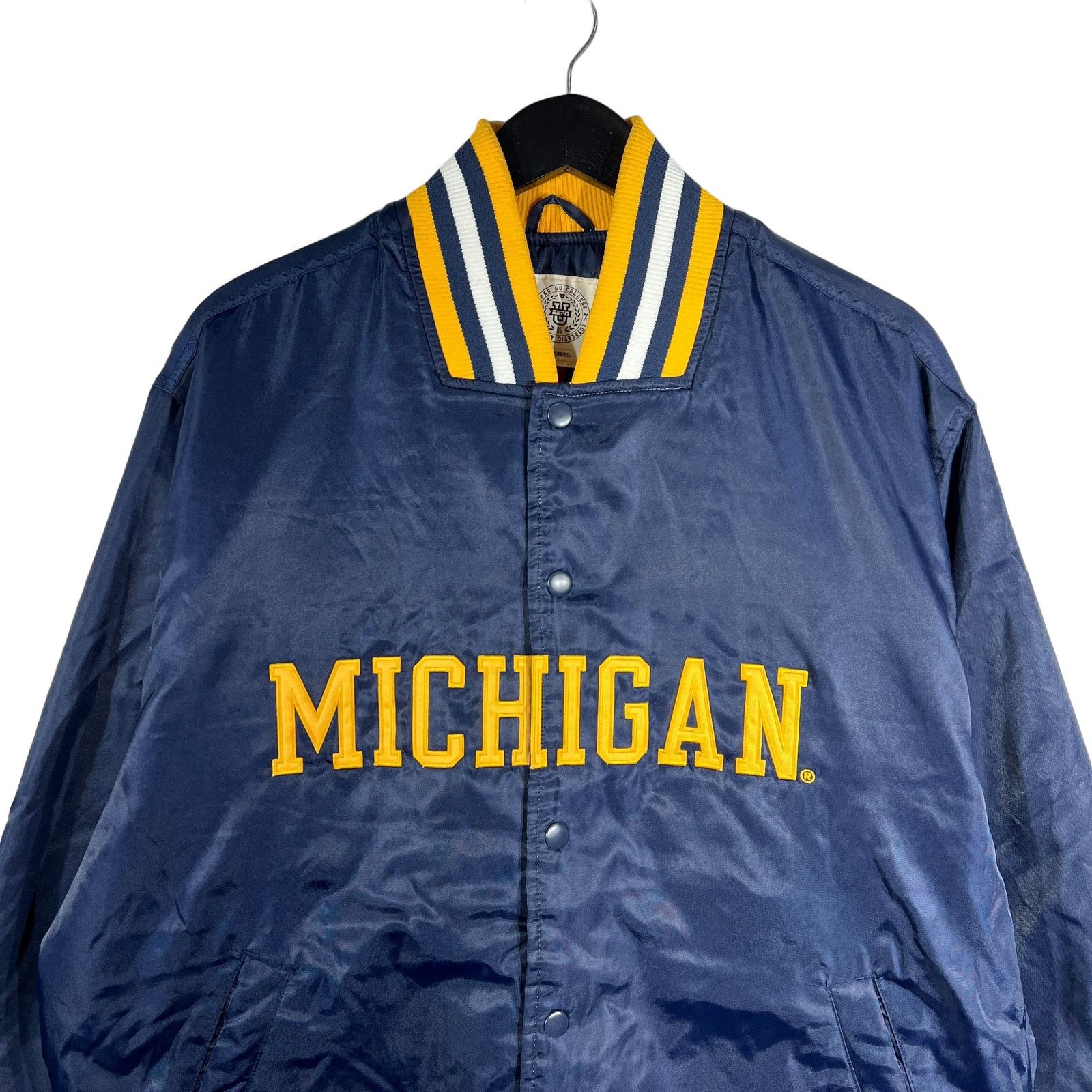 Other University Of Michigan Satin Bomber Jacket Size US L / EU 52-54 / 3 - 2 Thumbnail