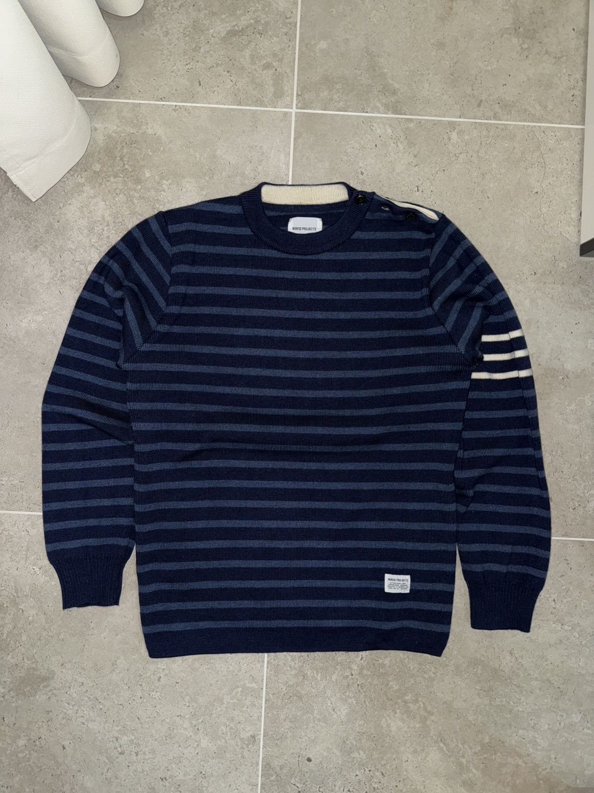 Norse projects knit striped sweater size M