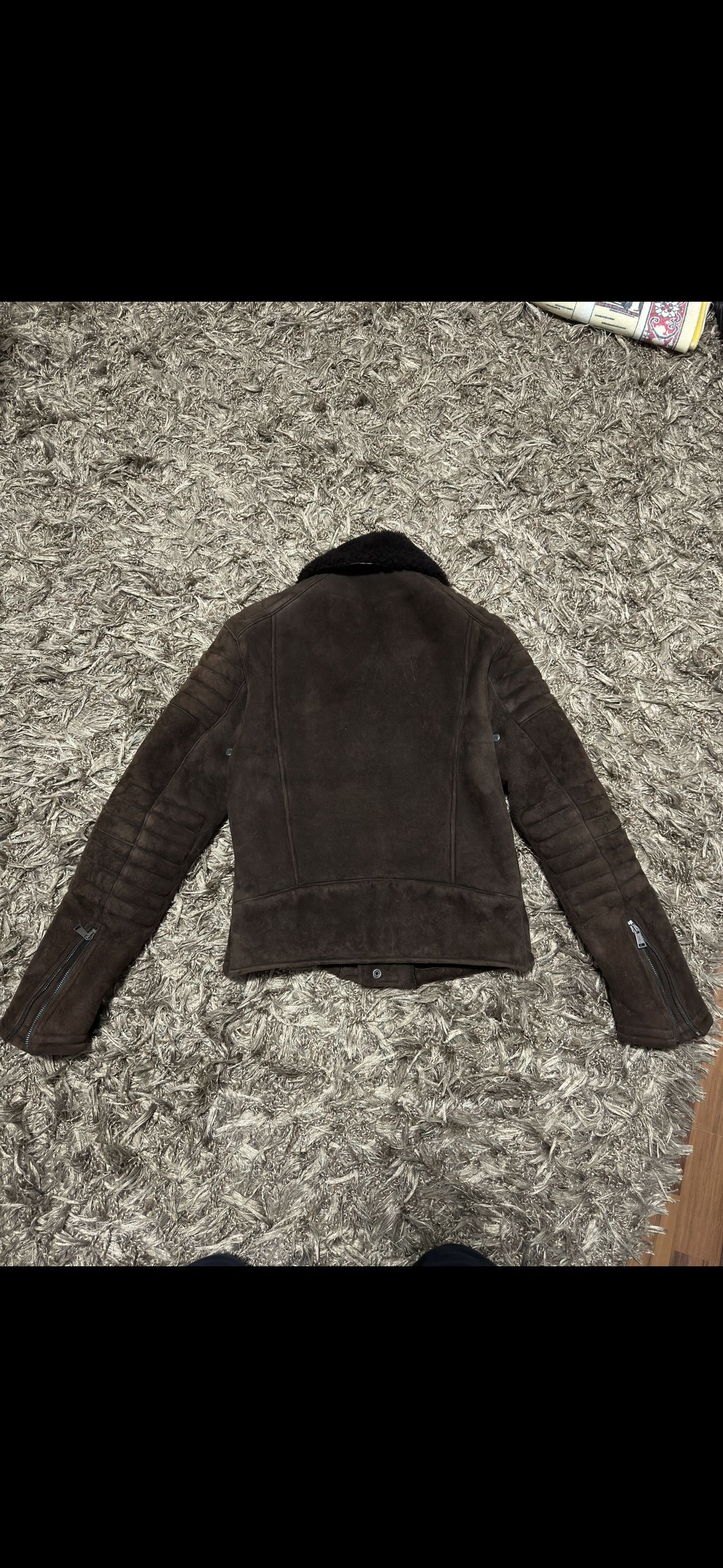 Ralph Lauren Black Label Biker Lamb suede and Shearling Leather Jacket Size US S / EU 44-46 / 1 - 5 Thumbnail