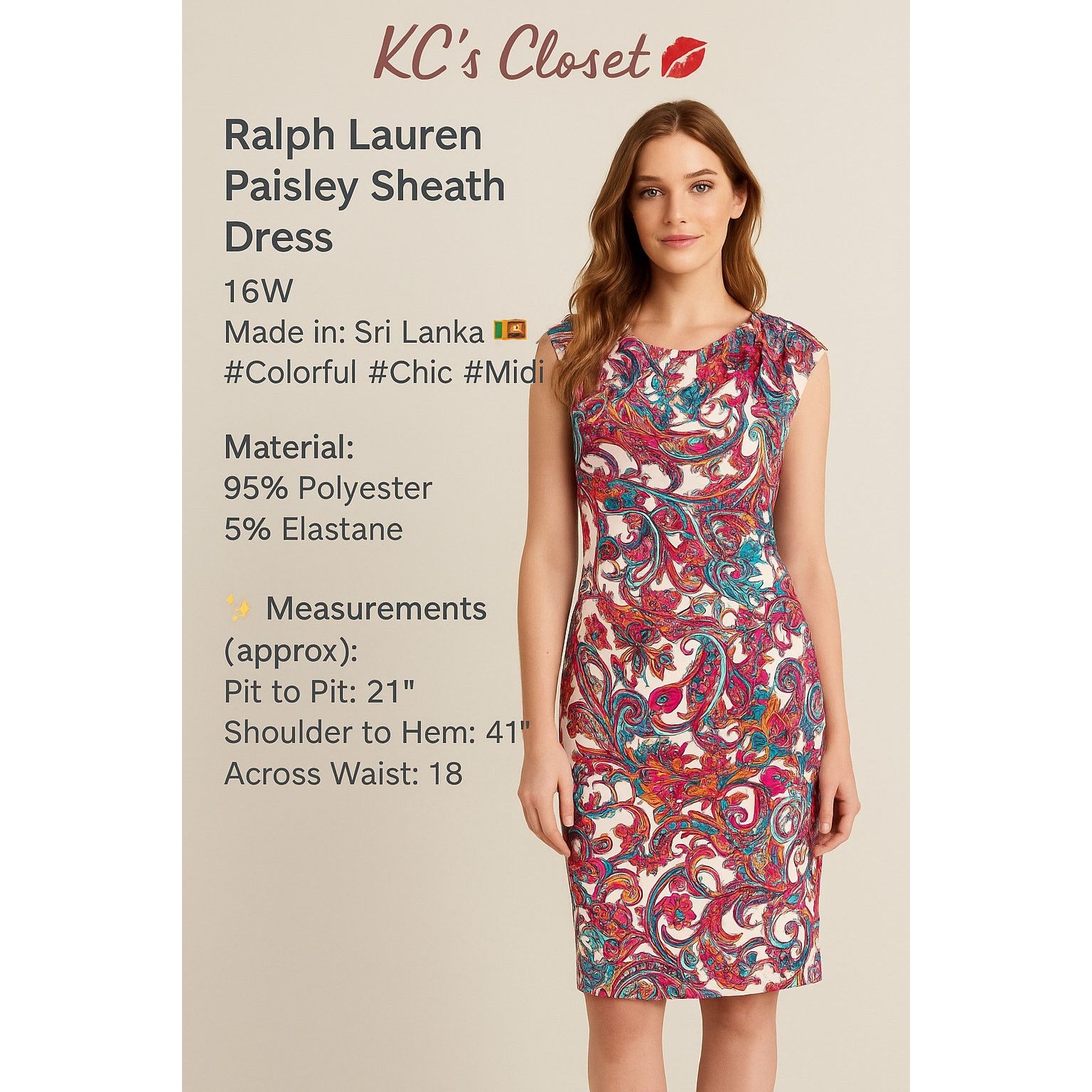 Ralph Lauren Ralph Lauren Paisley Print Dress – Size 14W Size XL / US 12-14 / IT 48-50 - 10 Thumbnail