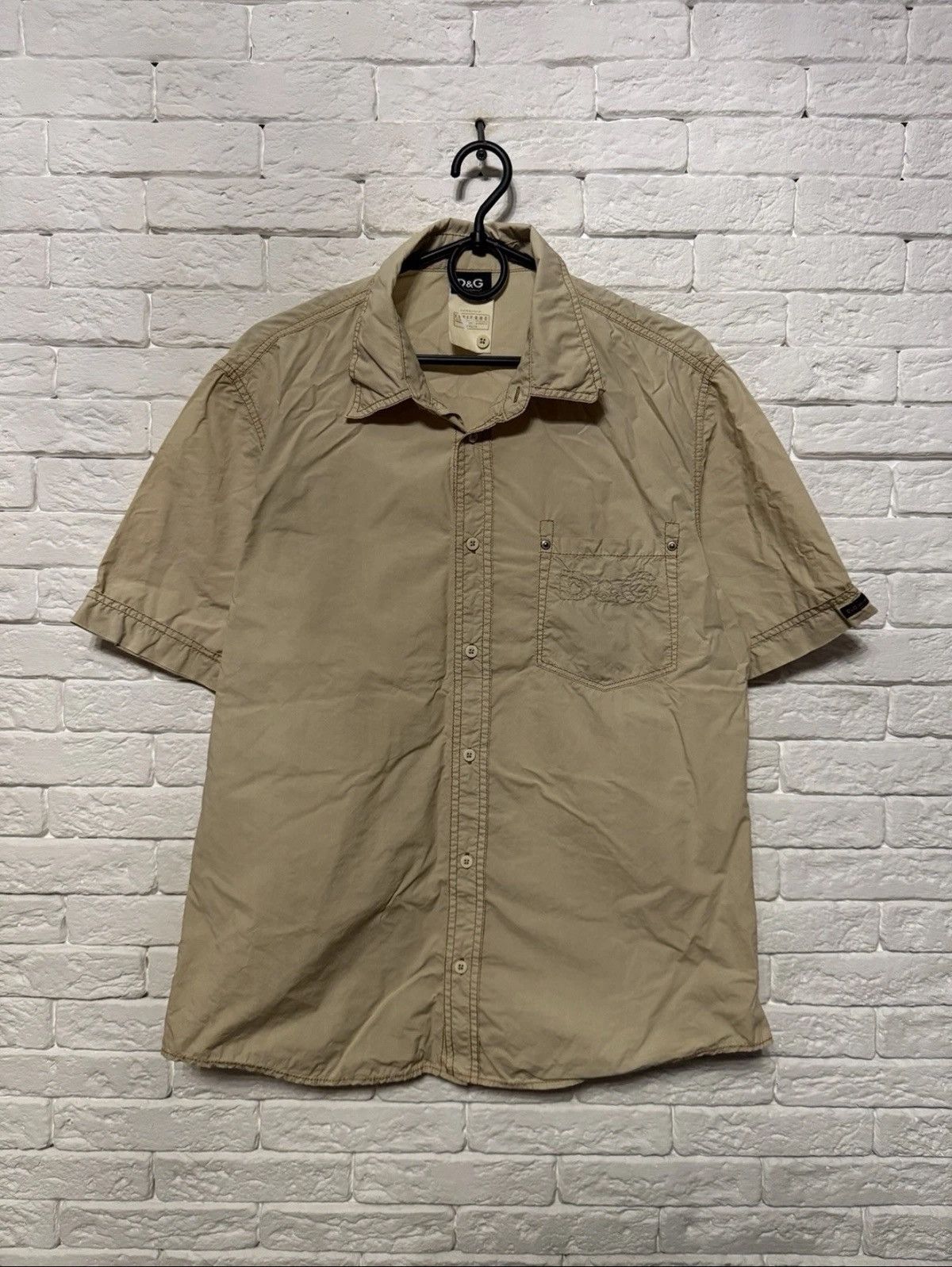 Rare Vintage Dolce & Gabbana Nylon Safari Shirt Huge Logo