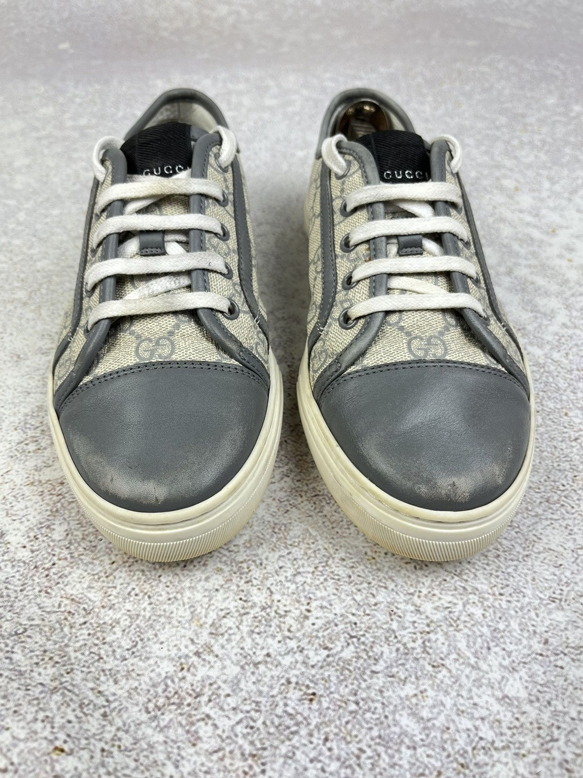 Gucci Gucci Canvas Leather Trim Embellishment Sneakers Women's 9 Size US 9 / IT 39 - 2 Thumbnail