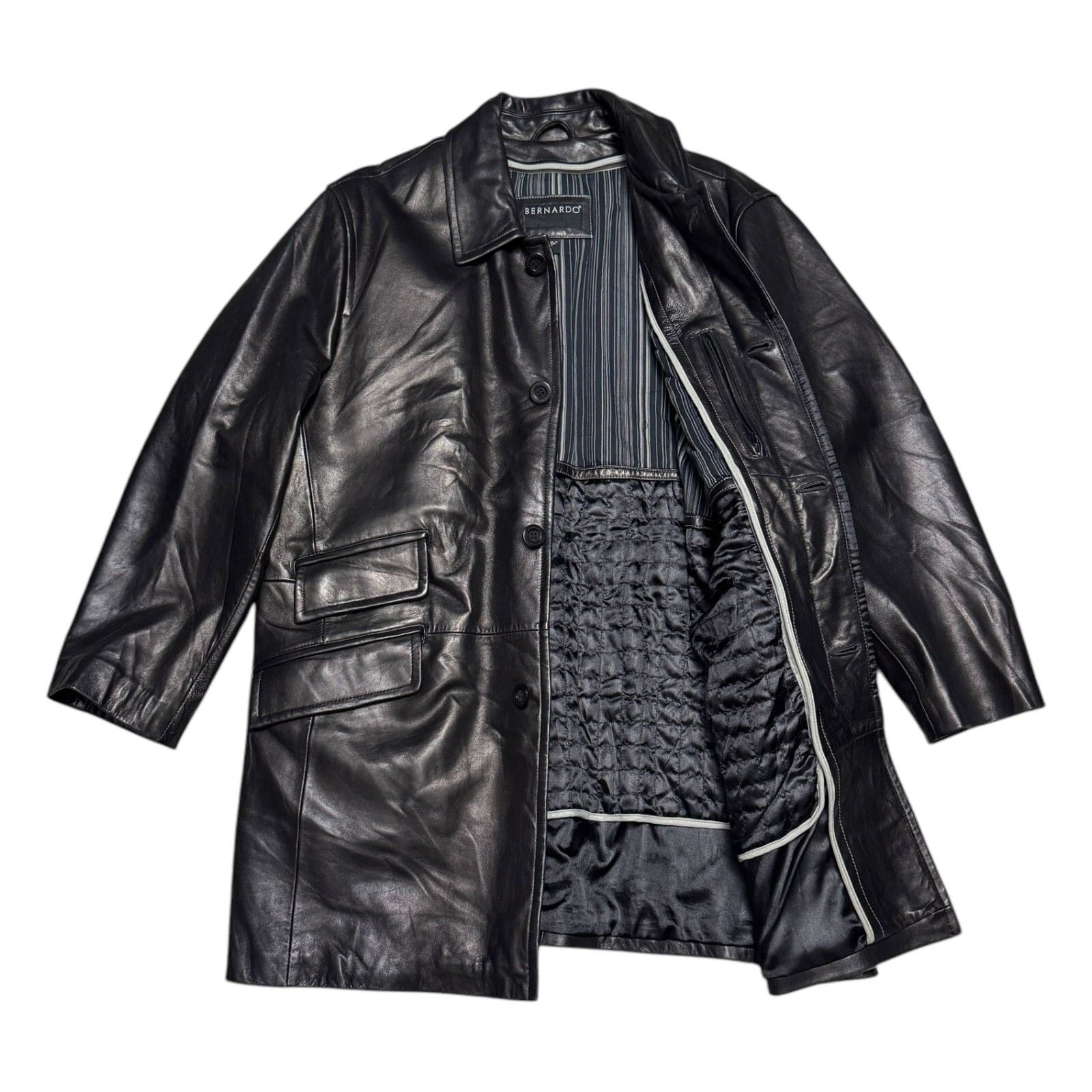 Leather BERNARDO GENUINE LEATHER Designer Winter Coat Jacket Large Size US L / EU 52-54 / 3 - 2 Thumbnail