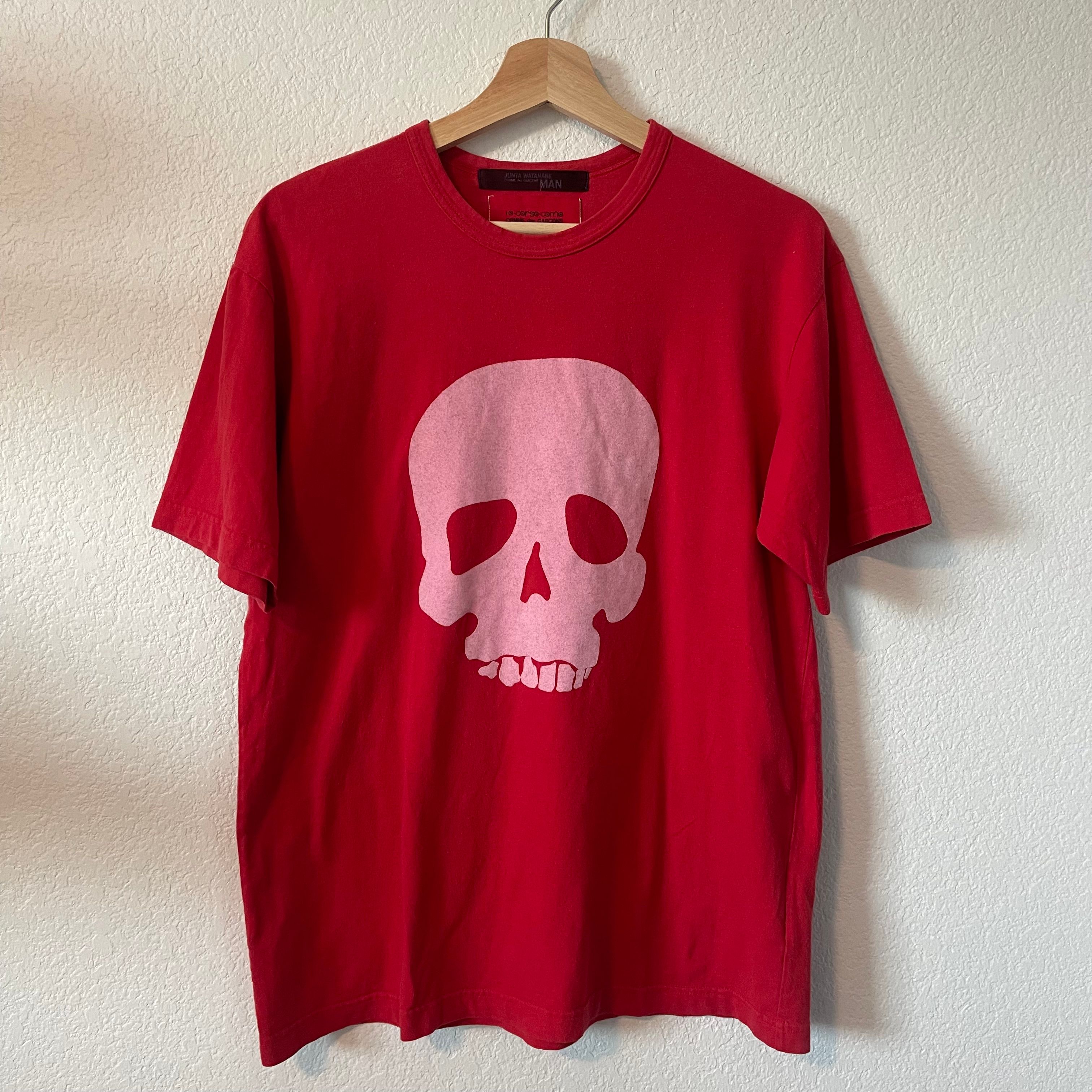 Pre-owned 10 Corso Como X Comme Des Garcons Junya Watanabe Cdg X 10 Corso Como Velvet Skull Tee Shirt In Red