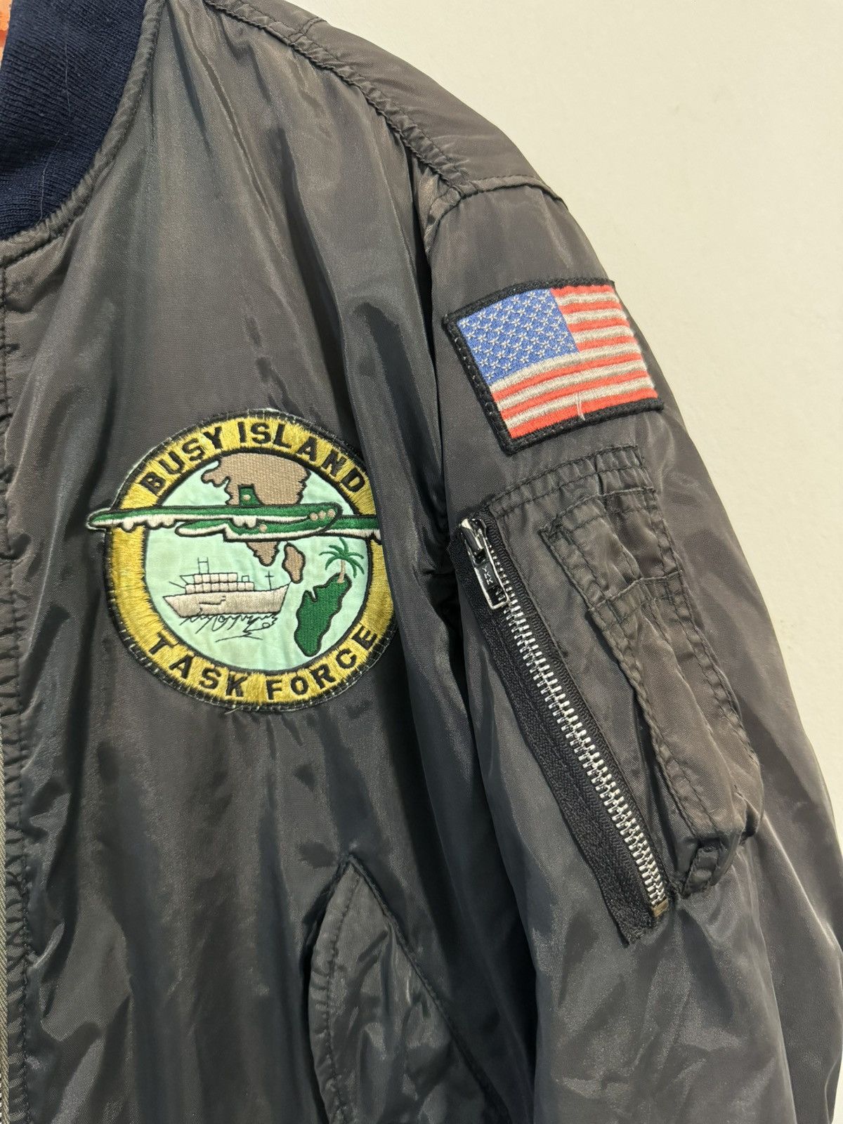 Vintage Vintage Faded Busy Island Military Bomber Jacket Size US M / EU 48-50 / 2 - 4 Thumbnail